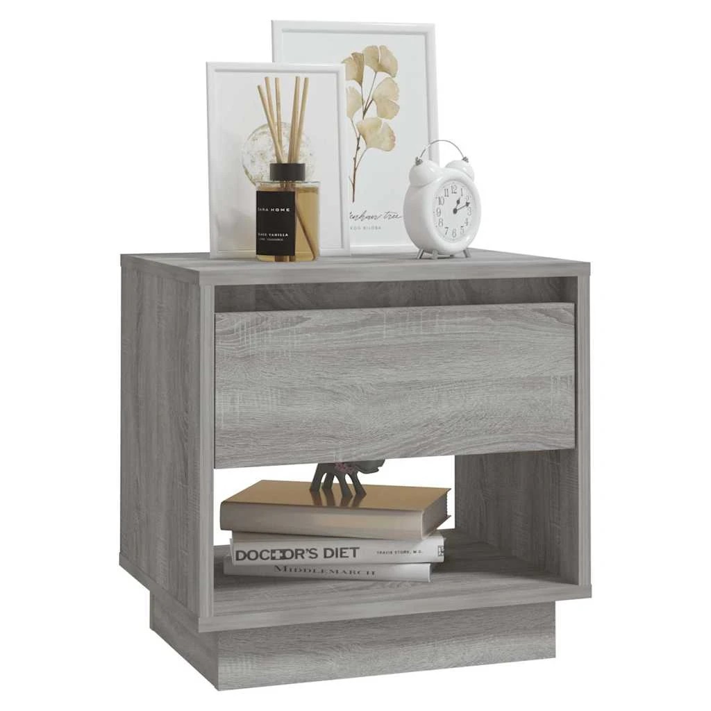 2 Vidaxl Bedside Cabinet Bedside Cabinet, Bedside Cabinets - Grey, 2 of 8