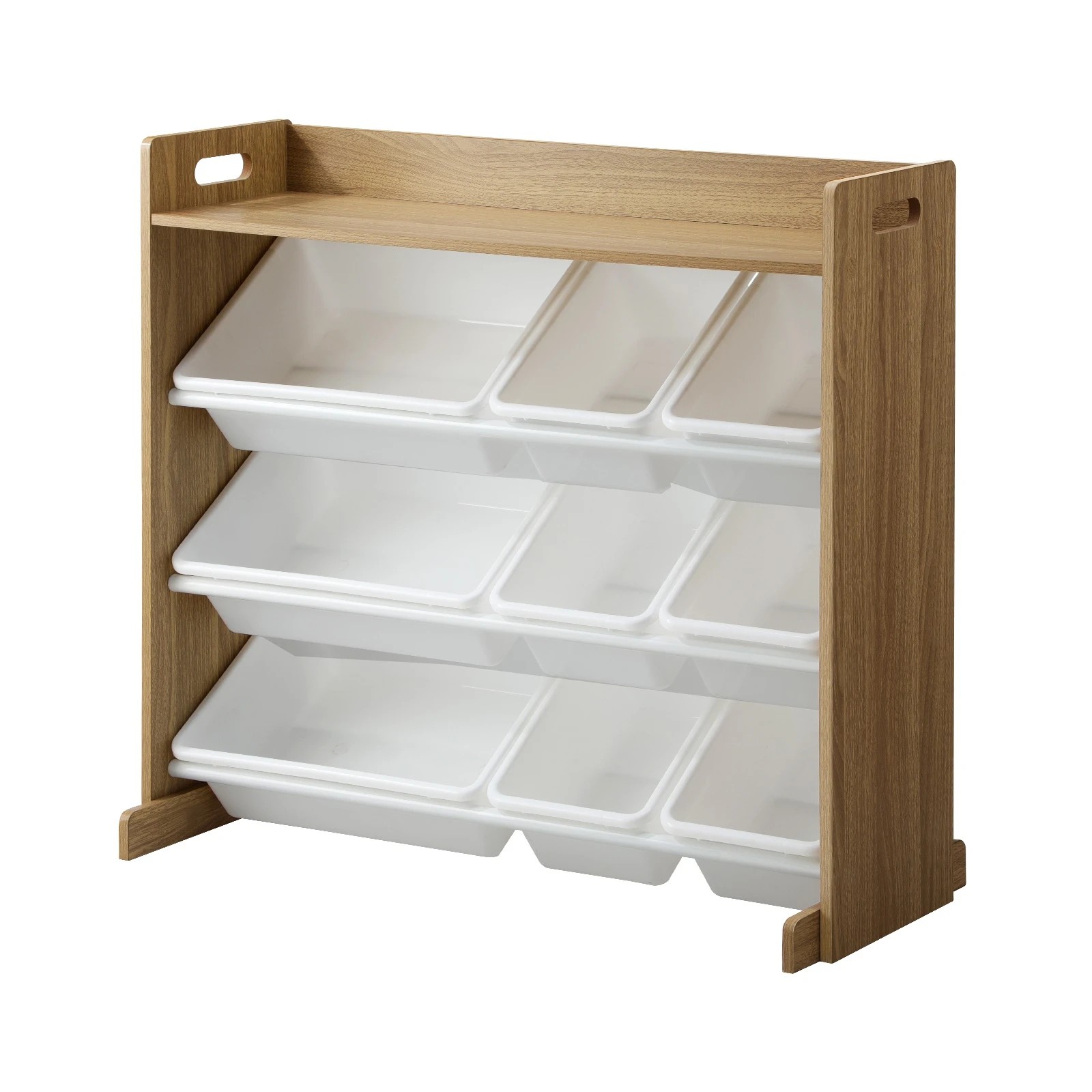 1 Oikiture 9 Bins Kids Toy Box Bookshelf Display Shelf Storage Rack - Multi, 1 of 10