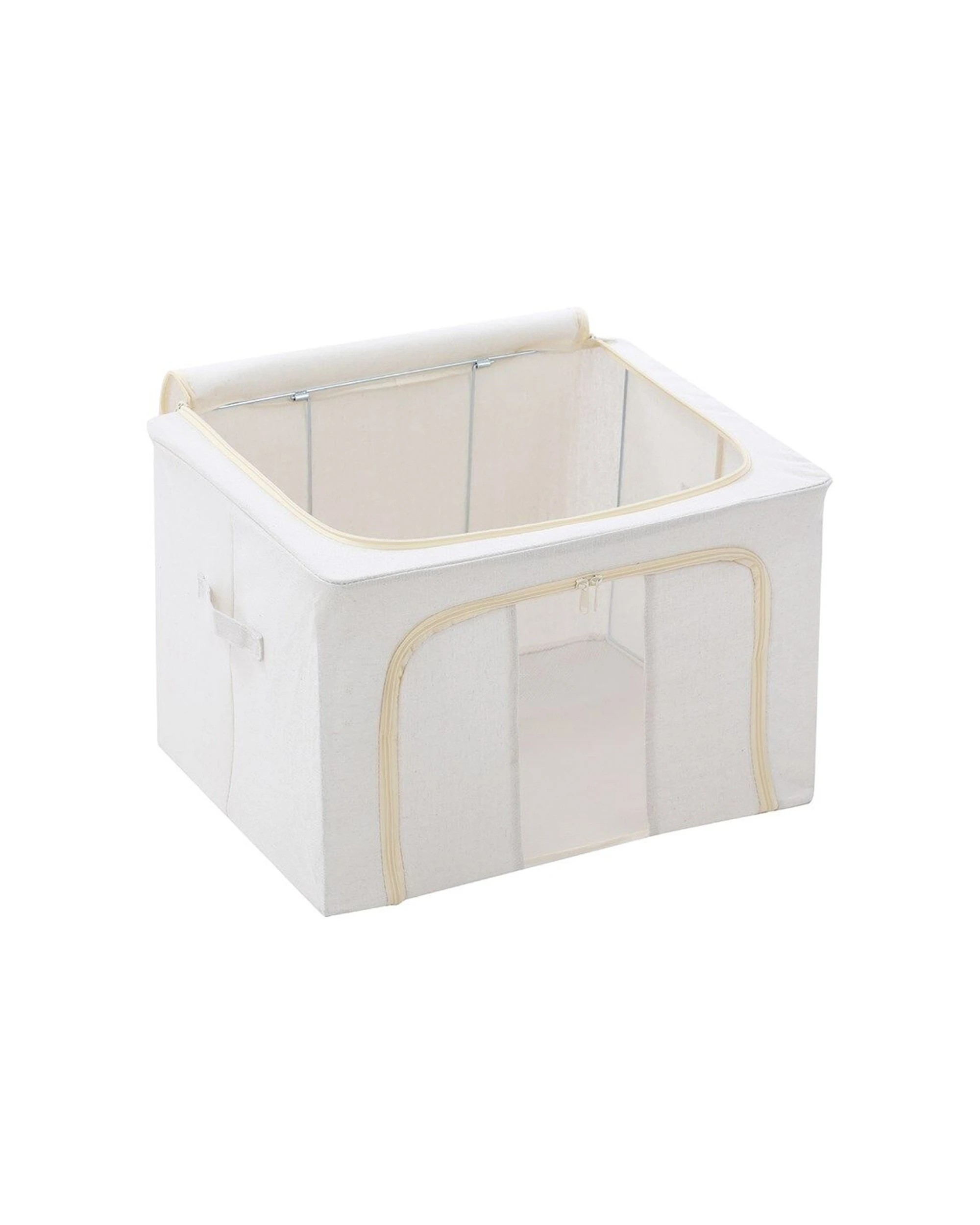 4 Boxsweden Kloset Linen Storage Box Metal Frame Zippered Handles 50x40x33cm - White, 4 of 5