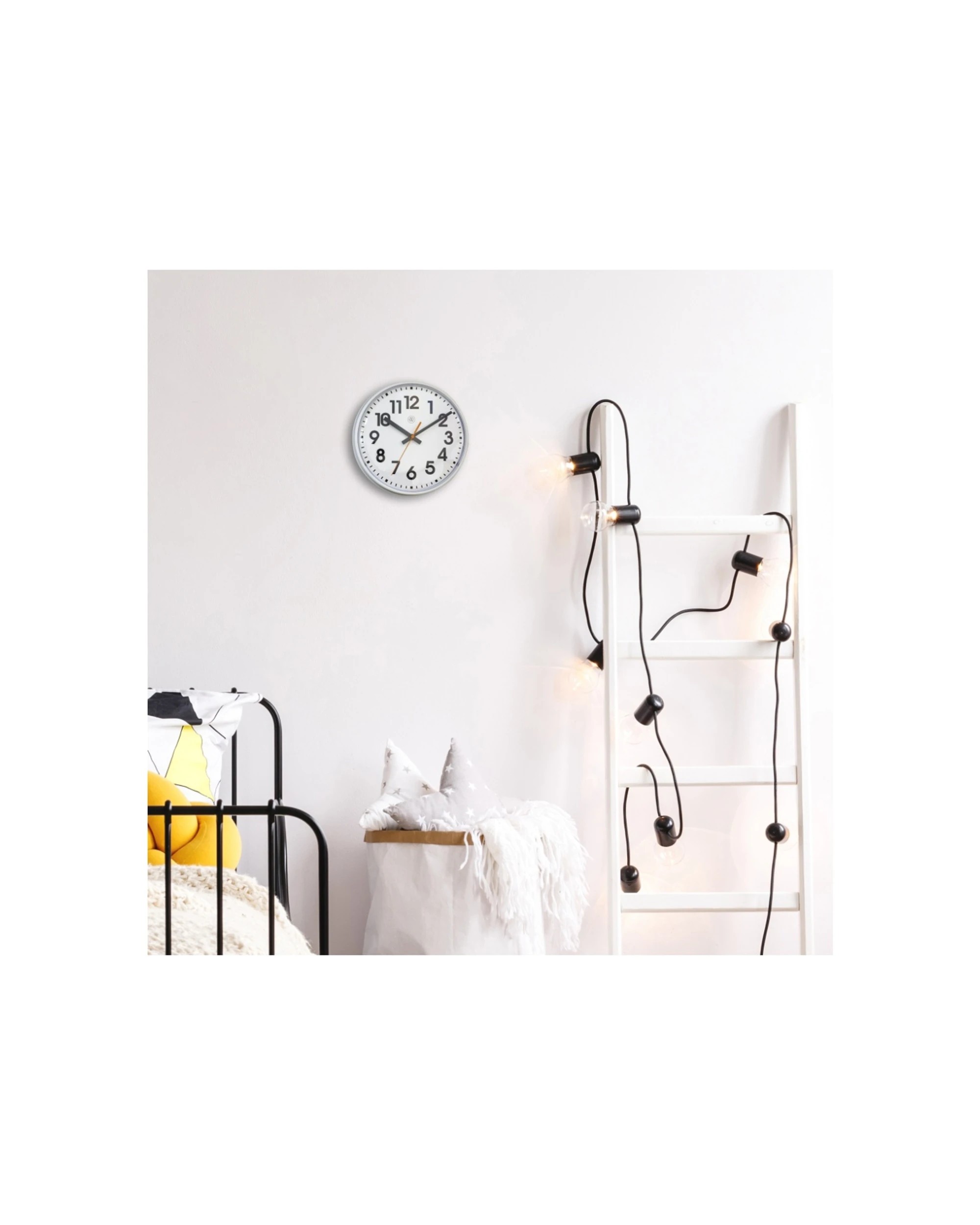 6 NeXtime Peter 36cm Silent Movement Wall Clock Minimalist Plastic Cover - White, 6 of 8