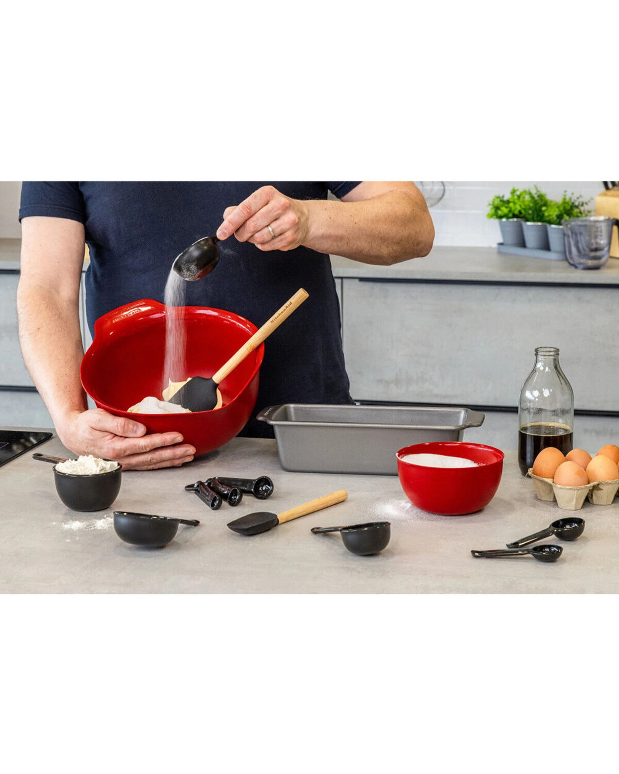 2 KitchenAid 11pc Plastic Baking Measuring Cooking Utensil Set - Black, 2 of 6