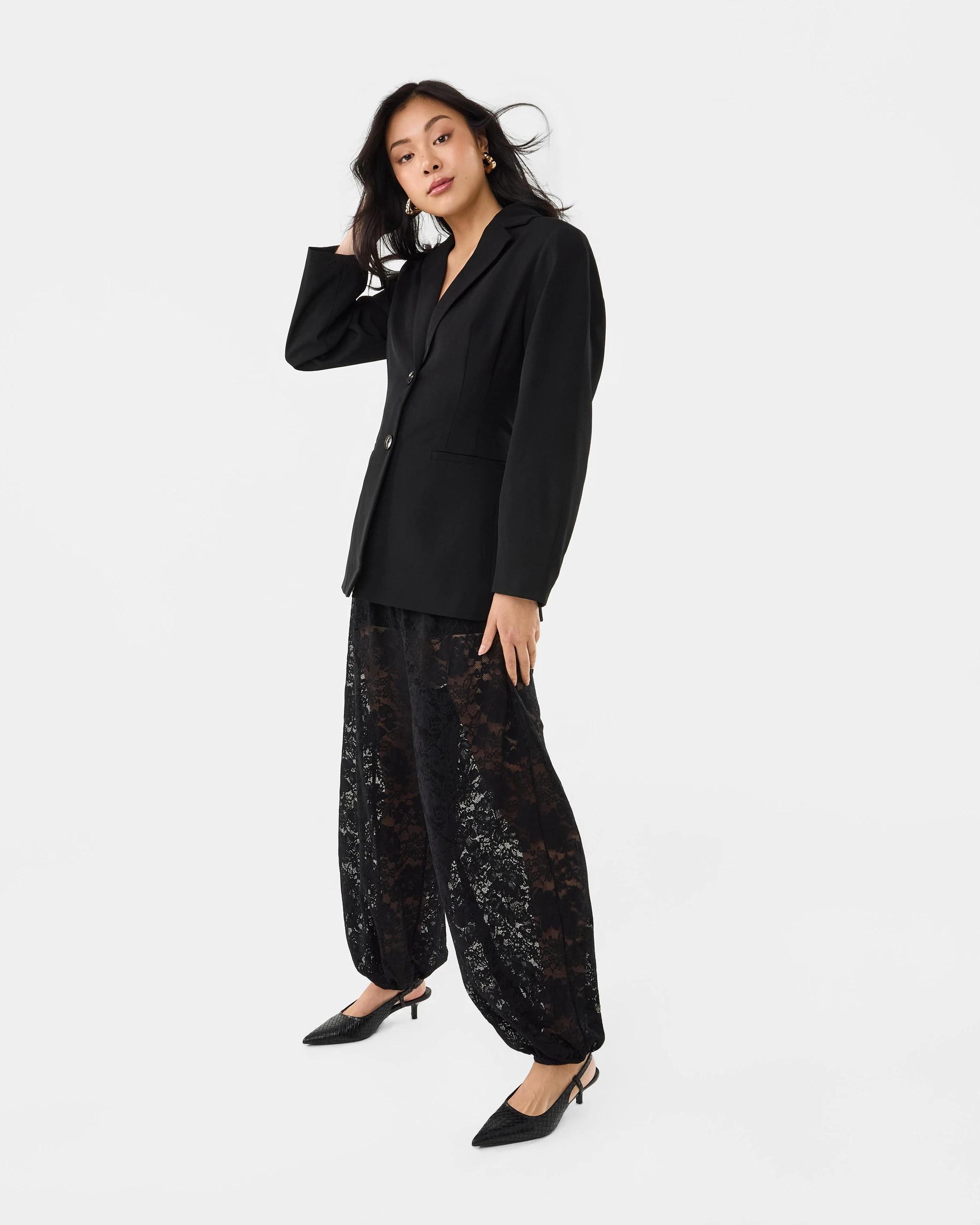 3 Lace Harem Pants Black, 3 of 6