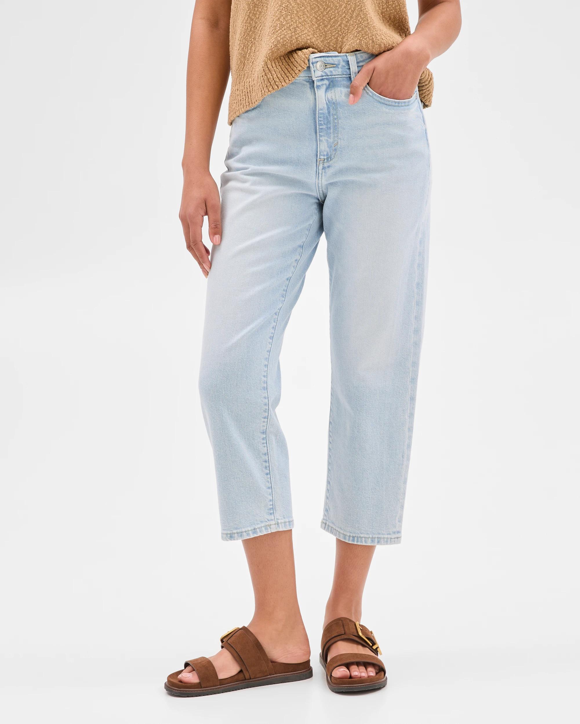 1 Target Mid Rise Crop Length Straight Denim Jeans - Bella ICE BLUE, 1 of 6