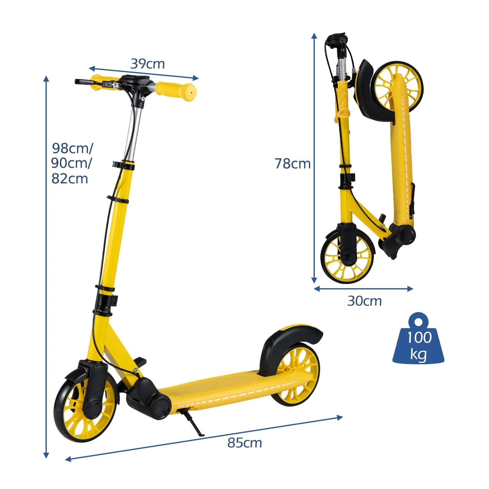 2 Costway Folding Kick Scooter Aluminum Frame Stunt Scooter Adjustable Push Scooter LED Wheels, 2 of 2