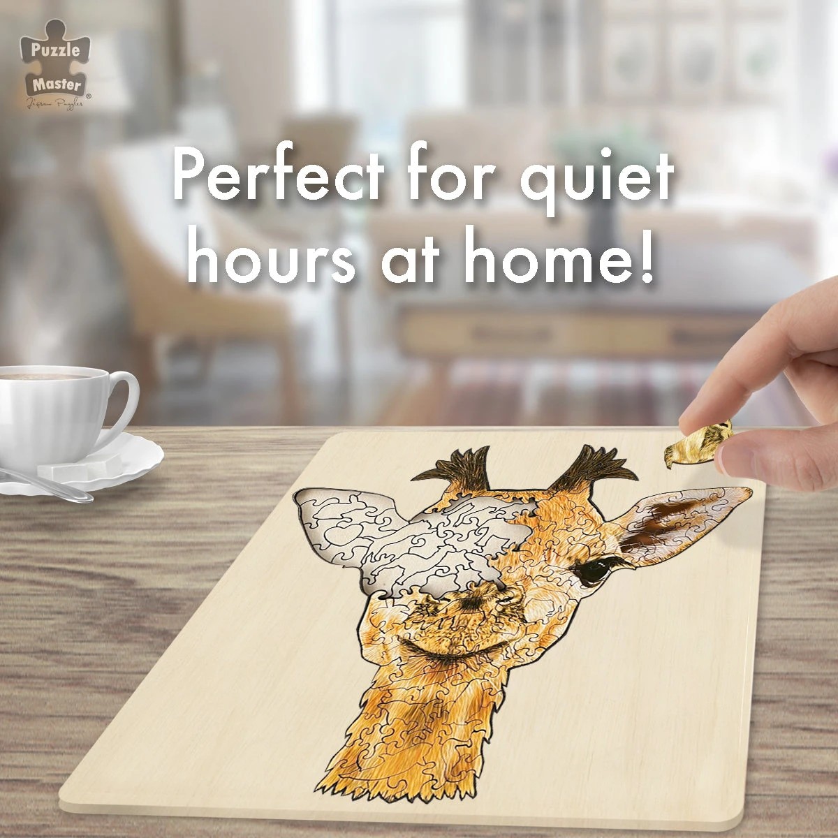 6 Puzzle Master 128 Piece Wooden Jigsaw Puzzle Giraffe, 6 of 9