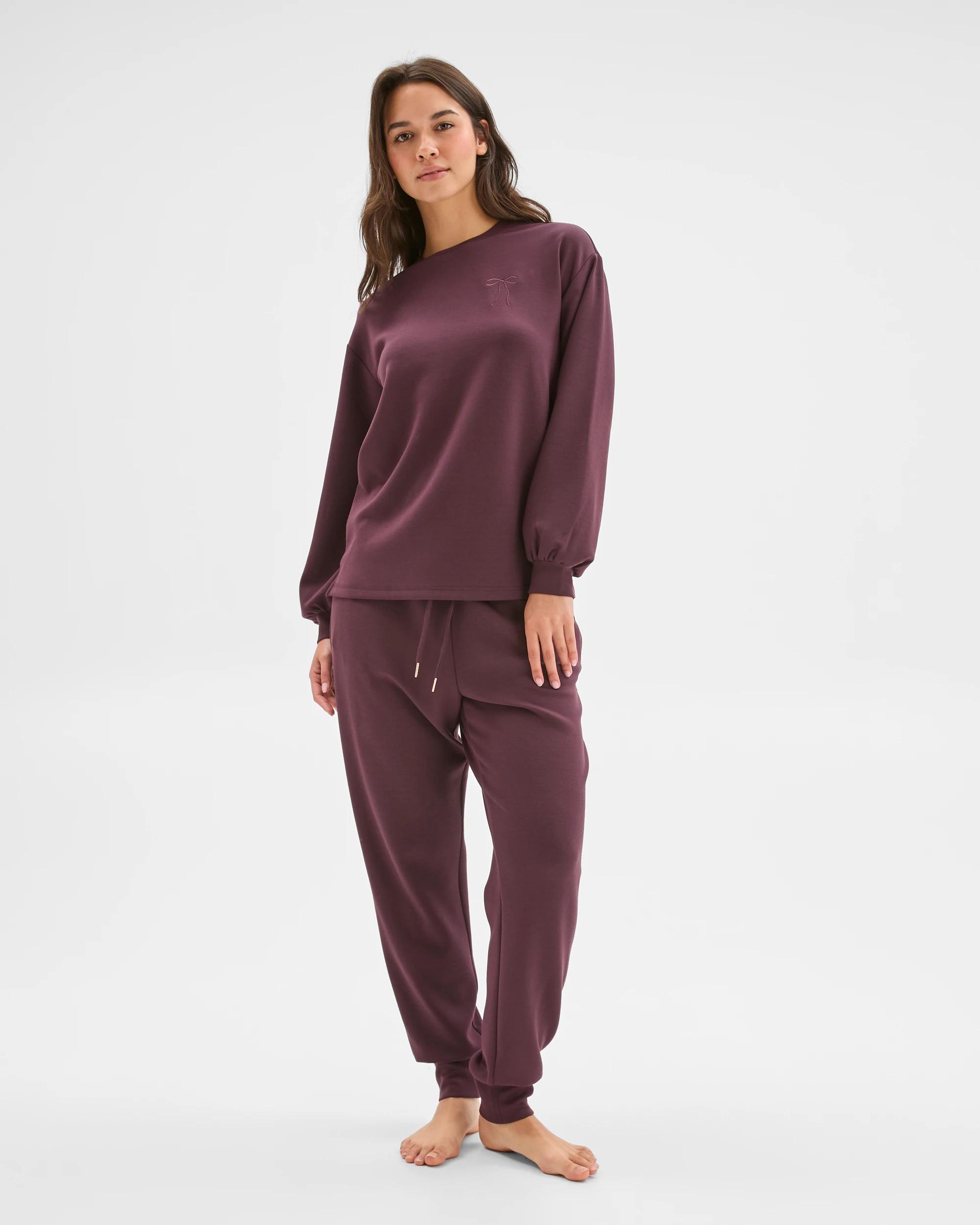 2 Target Woman Long Sleeve Modal Blend Crew Sleep Jumper FUDGE, 2 of 6