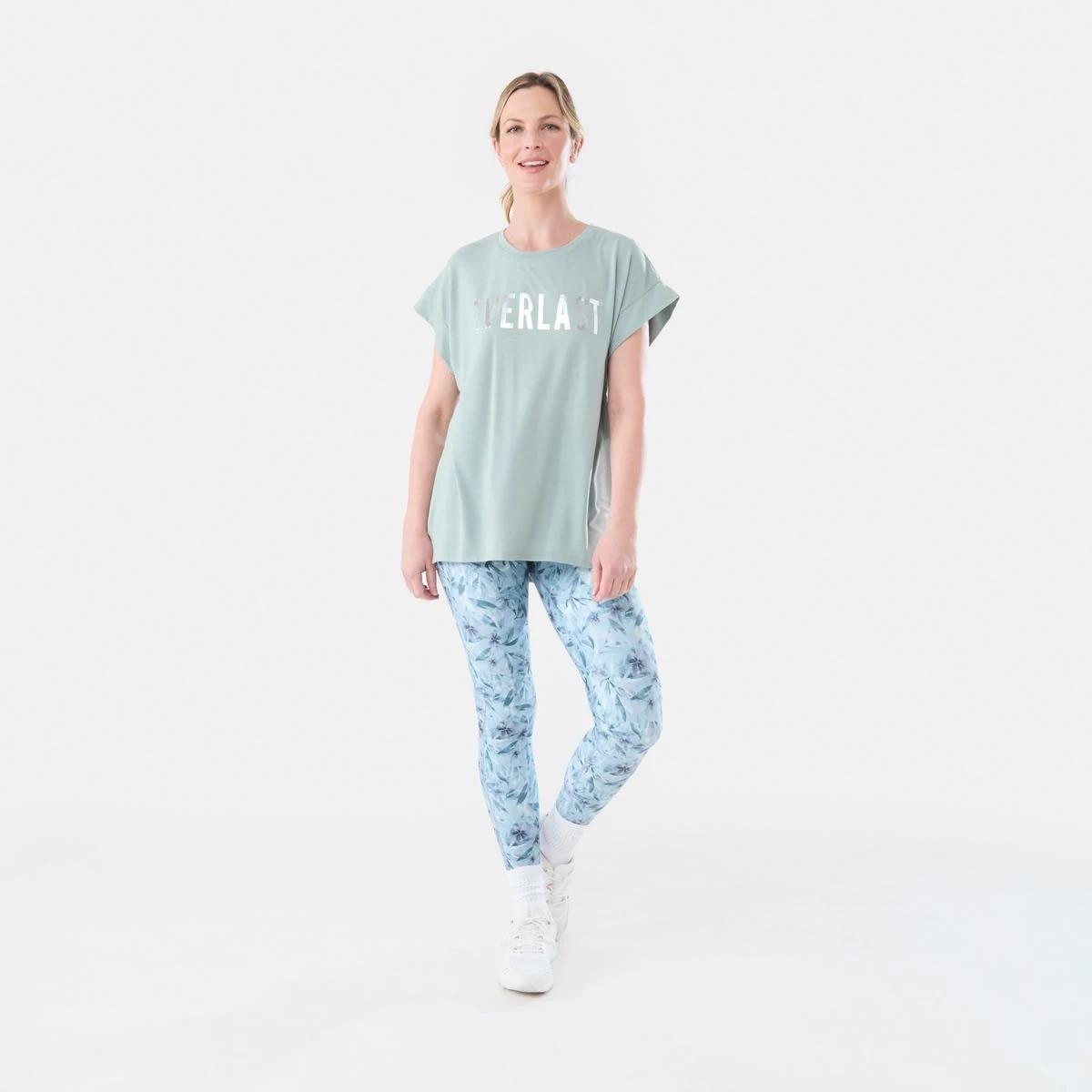 5 Everlast Womens Relaxed Longline T-shirt EVERLAST BLOCK LOGO SAGE GREEN, 5 of 5