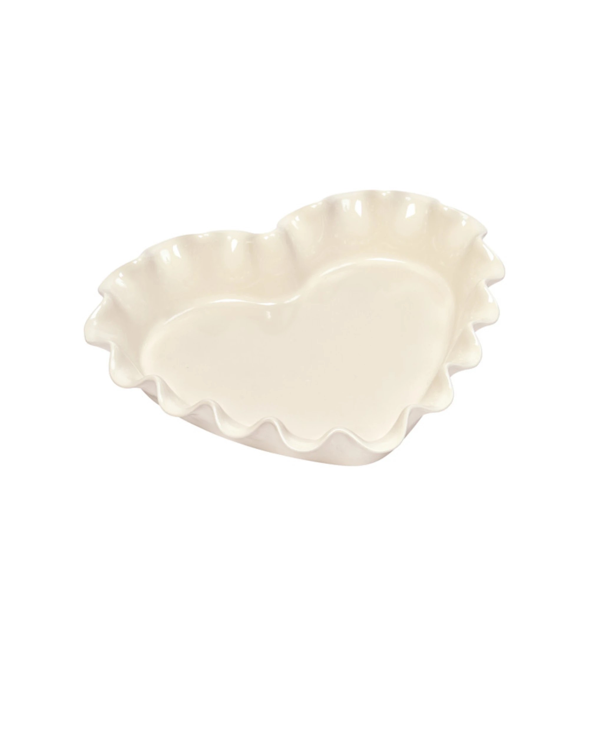 1 Emile Henry Ruffled Heart Dish - White, 1 of 4
