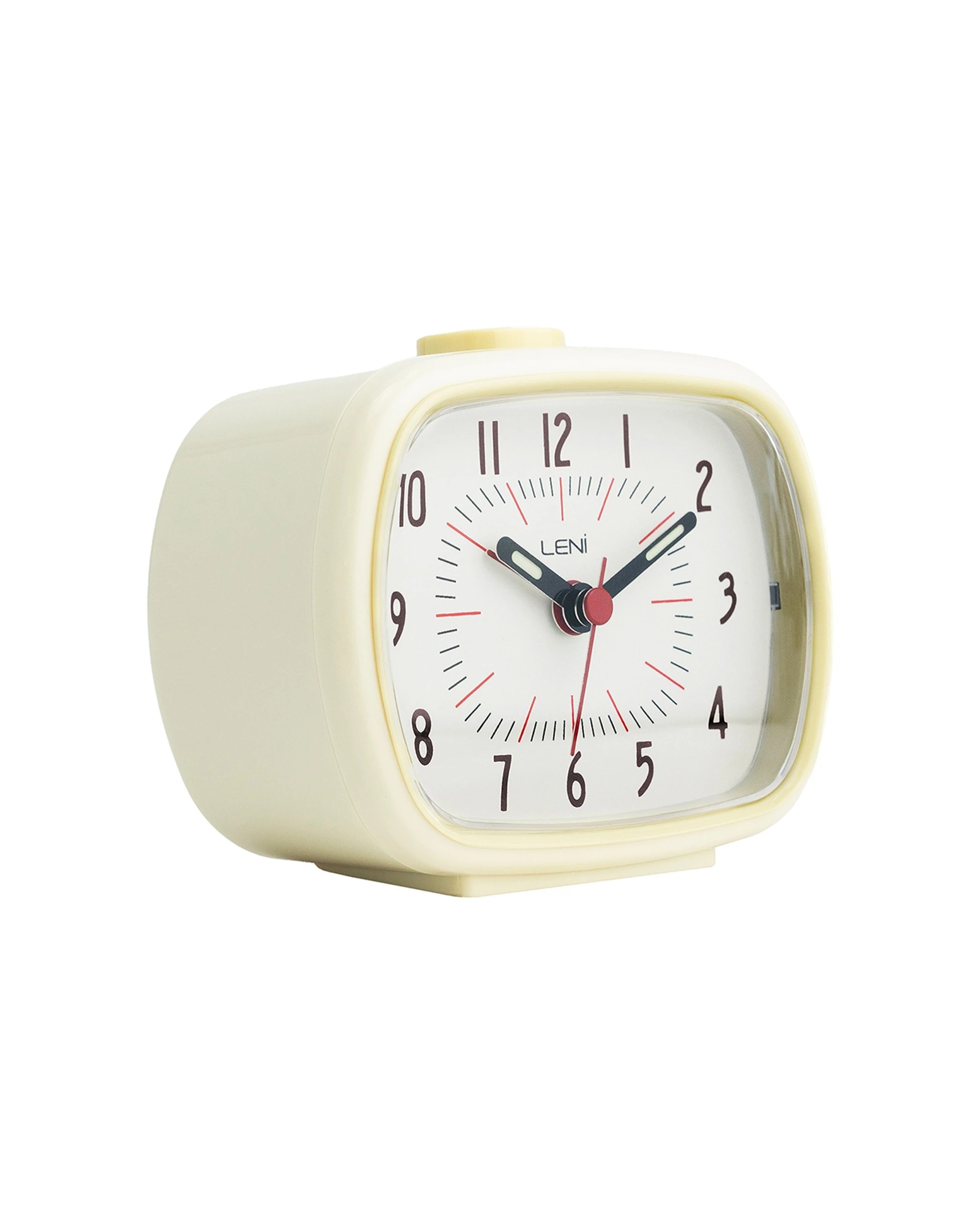 3 Leni Retro 9cm Alarm Clock Luminescent Hands Audible Beep-Beep Alarm - Beige, 3 of 7