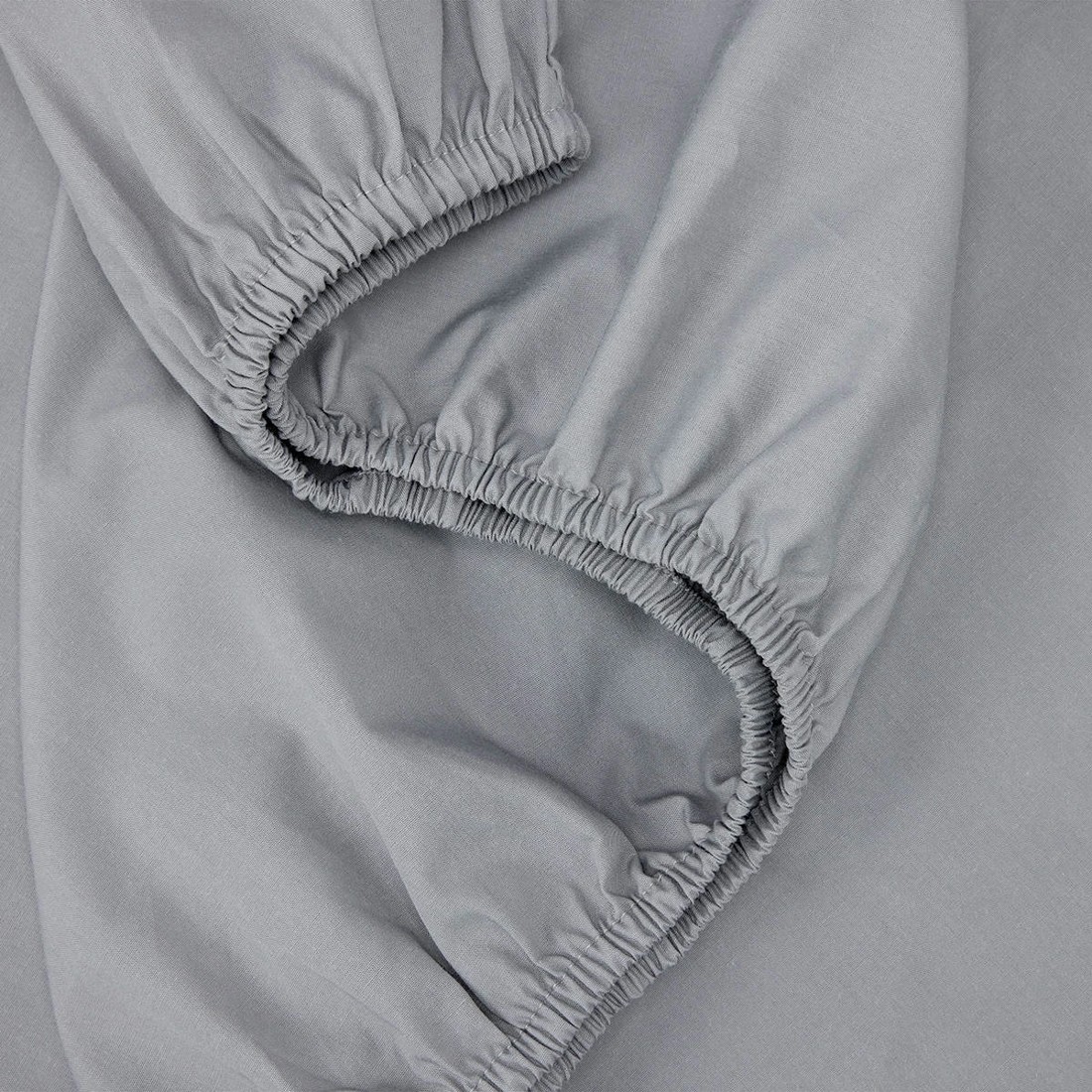 3 250 Thread Count Cotton Rich Fitted Sheet - Single Bed, Grey, 3 of 4