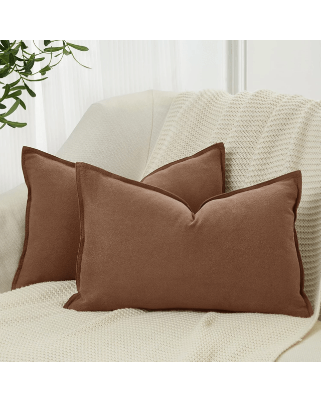 Gioia Casa 2-Pack Linen-Cotton Blend Cushion Covers 30x50cm - Cocoa B
