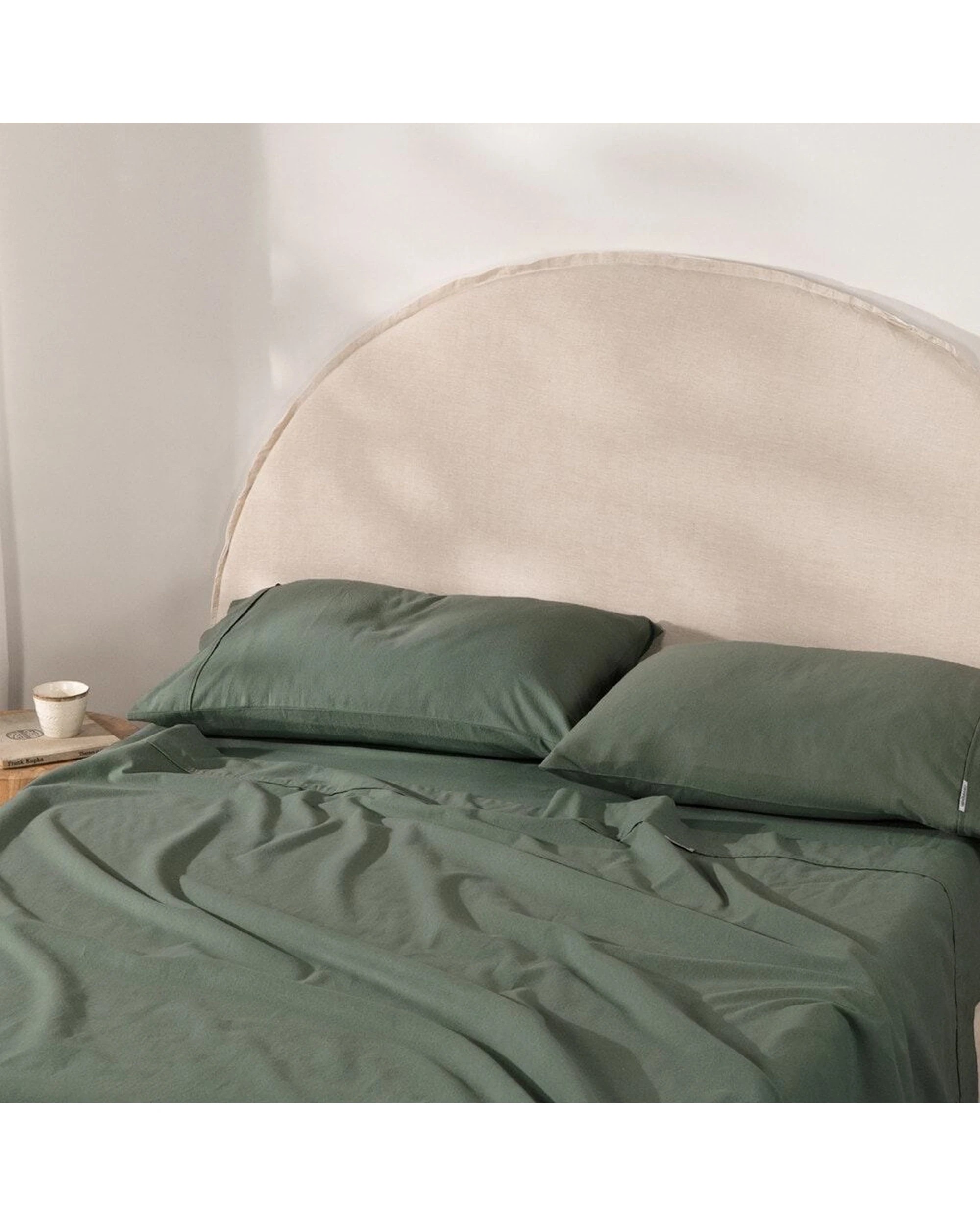 5 Canningvale Cozi Cotton Flannelette Fitted Sheet With Pillowcase Set Spruce - Queen Bed - Green, 5 of 5