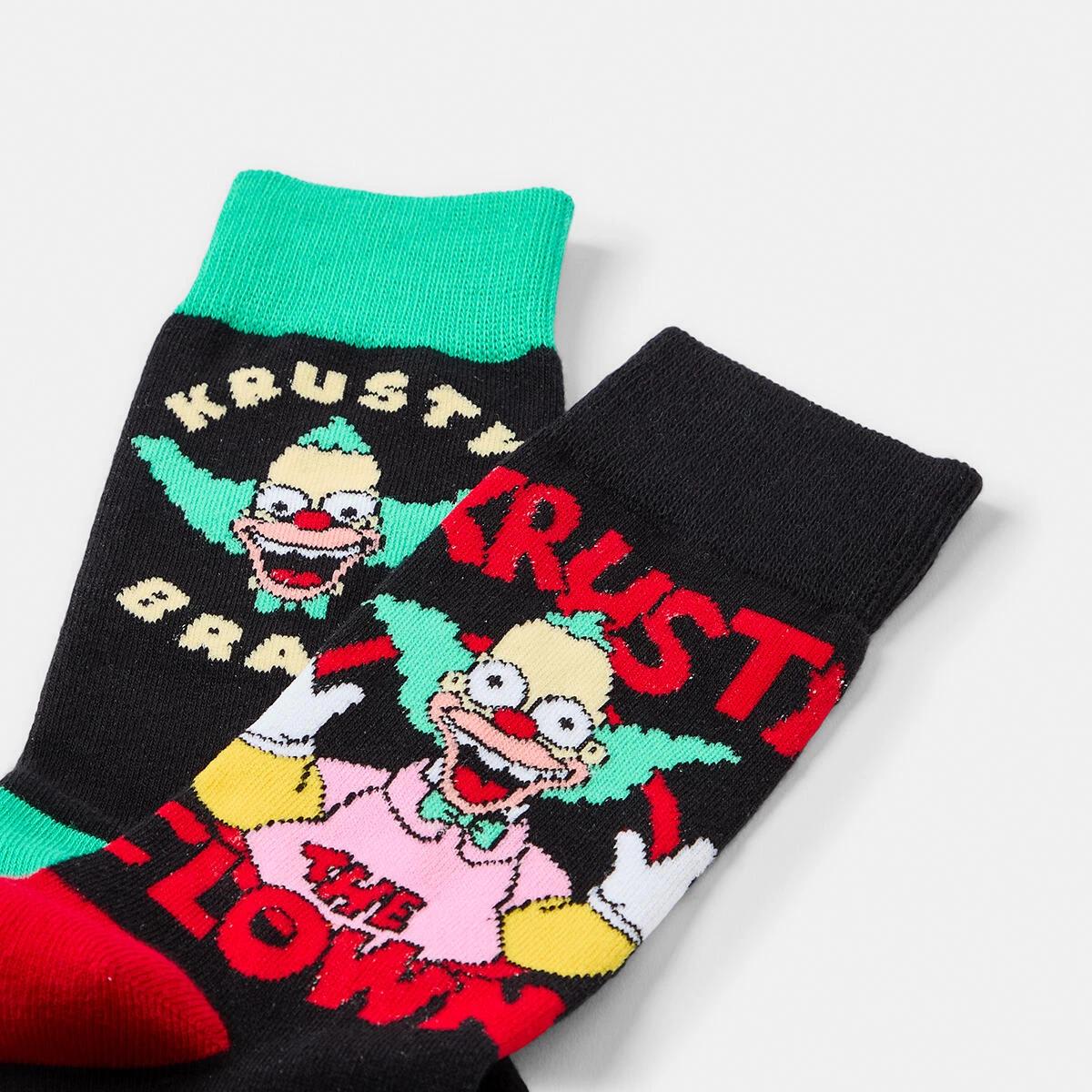 2 2 Pack The Simpsons Krusty The Clown License Socks Krusty, 2 of 3