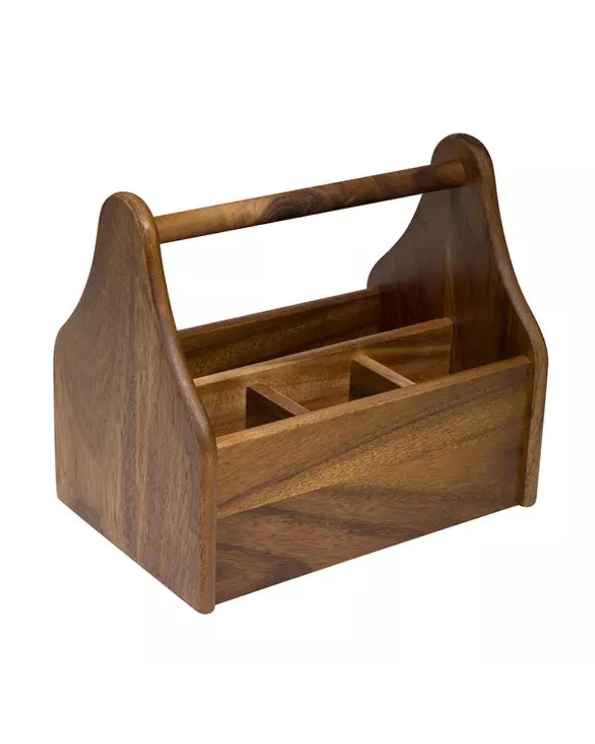 2 Moda Artisan Acacia Wood Cutlery Caddy Set of 12, 2 of 3