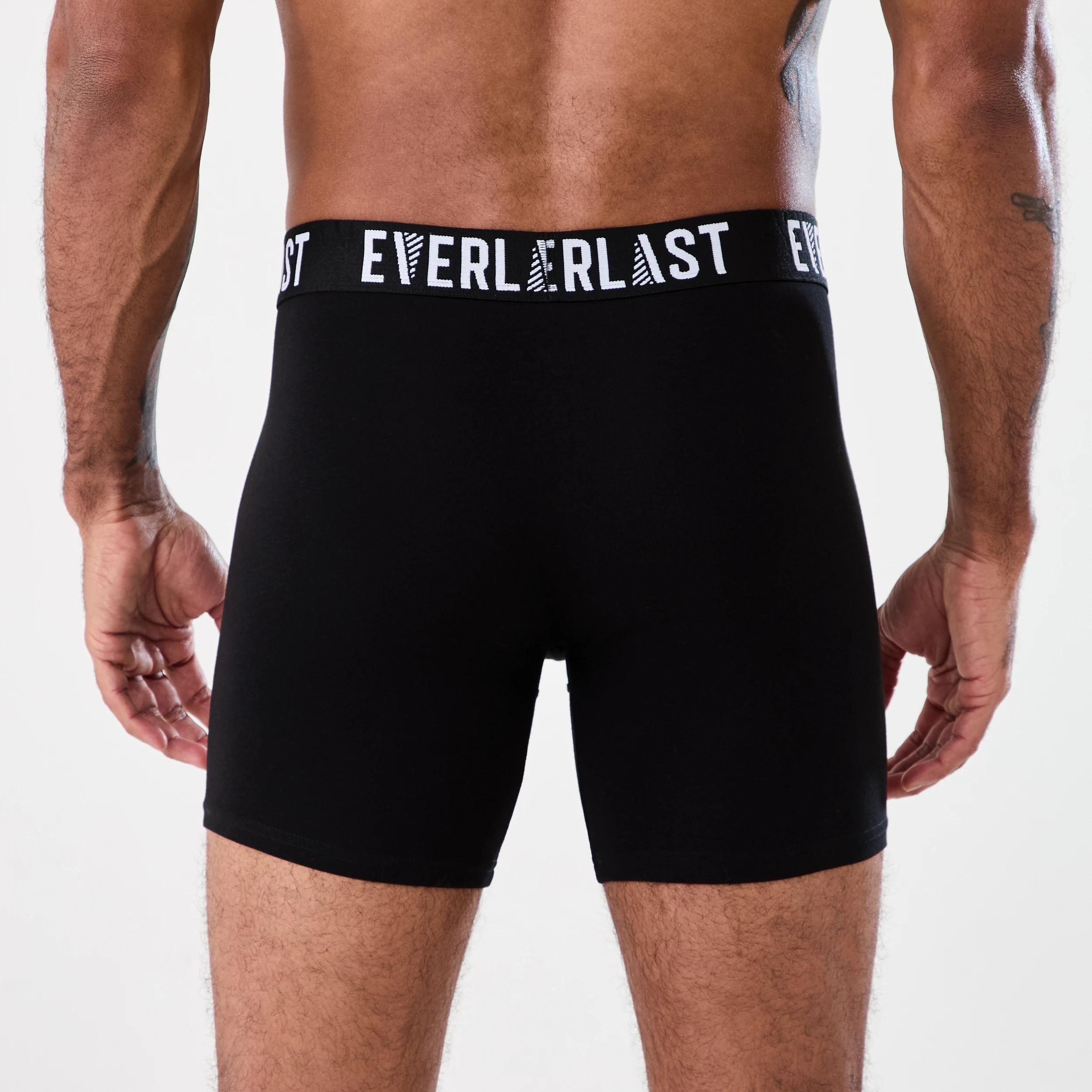 6 3 Pack Everlast Mens Mid Length Trunks EVERLAST BLACK, 6 of 8
