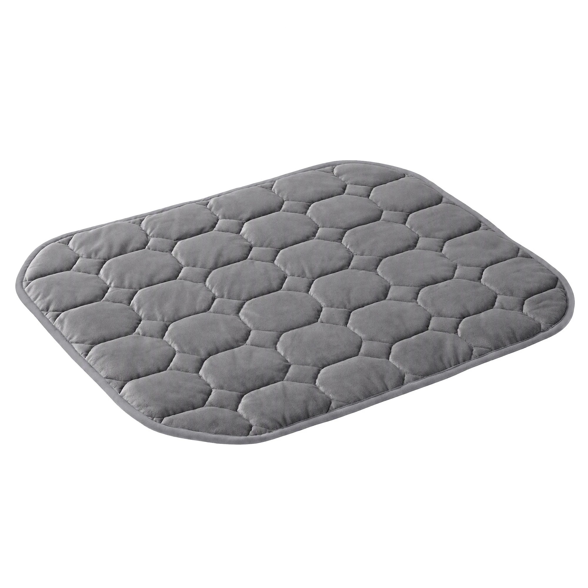 1 Giselle Bedding Weighted Lap Blanket 3.2KG Crystal Quilted Glass Bead Fill for Sofa Office - Grey, 1 of 9