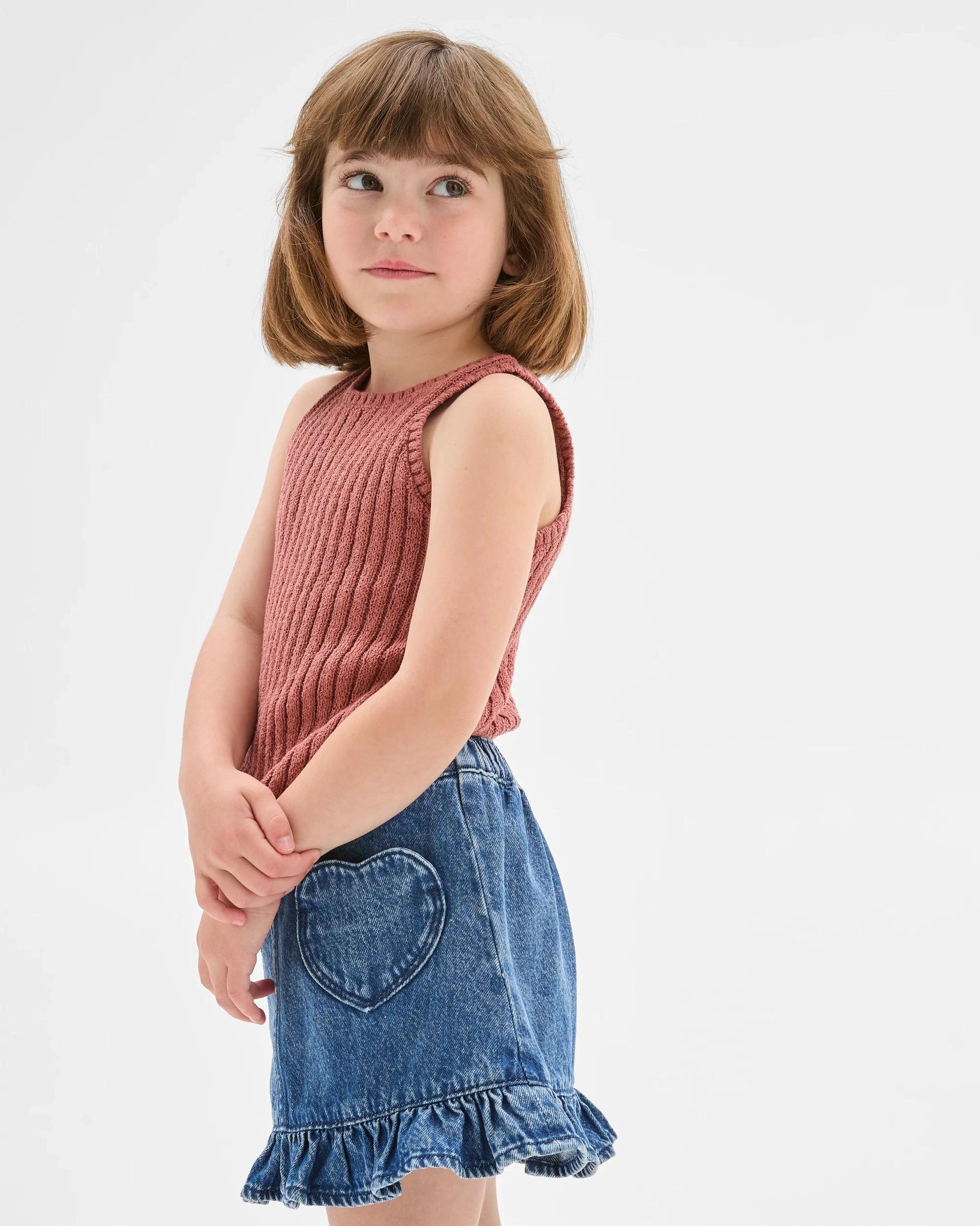 3 Target Denim Denim A-Line Fashion Skirt MID WASH, 3 of 8