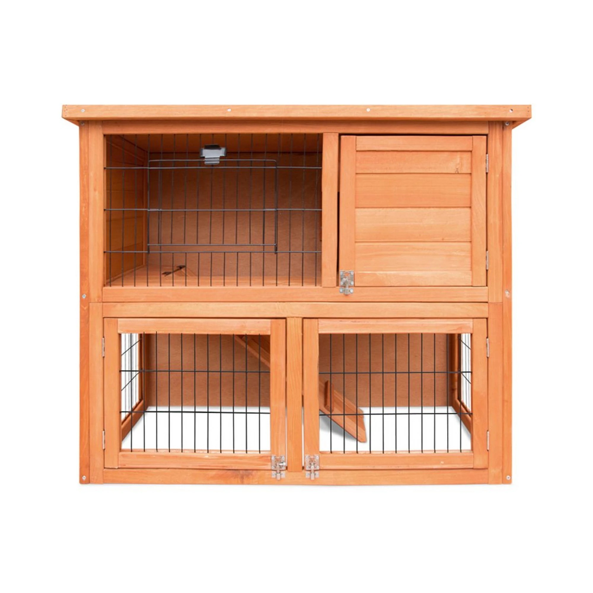 4 i.Pet Chicken Coop Rabbit Hutch Large House Run Wooden Cage Bunny Pet Outdoor - Brown, 4 of 9