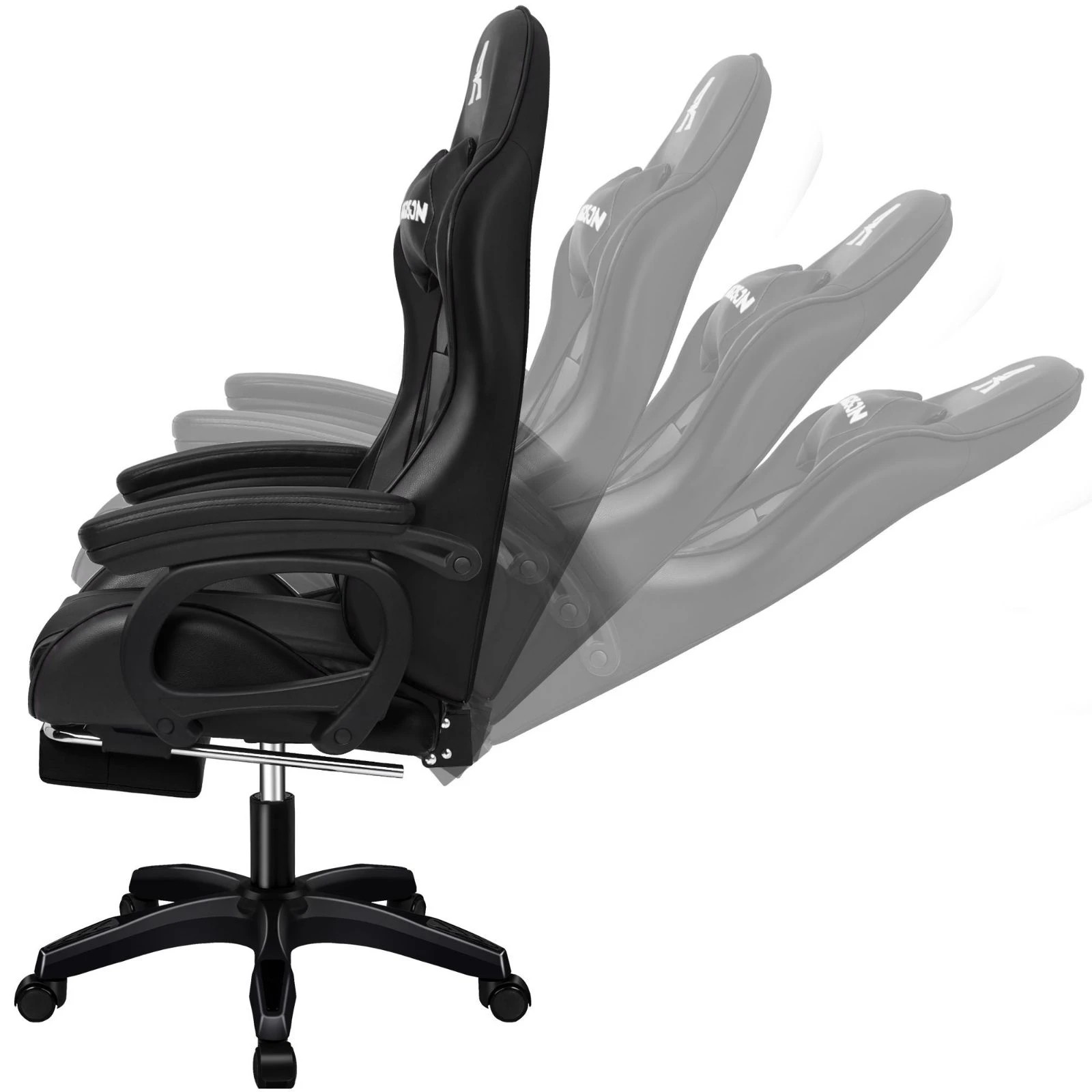 7 Alfordson Gaming Office Chair Racing Massage Computer Seat Footrest Leather - Black, 7 of 10