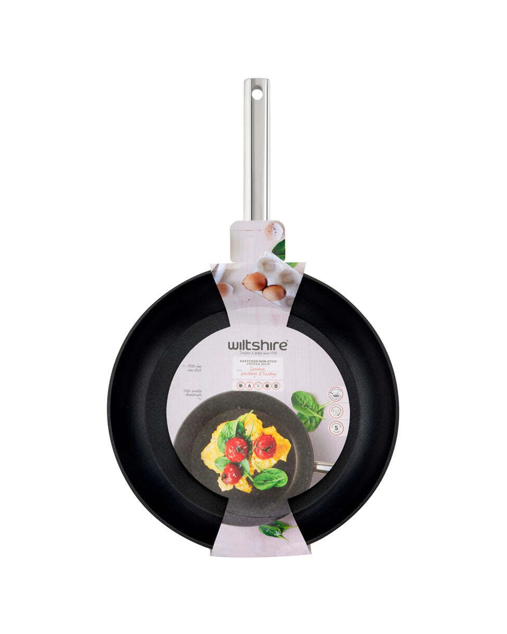 2 Wiltshire Easycook Non-Stick Aluminium Frying Pan 30cm Kitchen Cooking Pan - Multi, 2 of 3