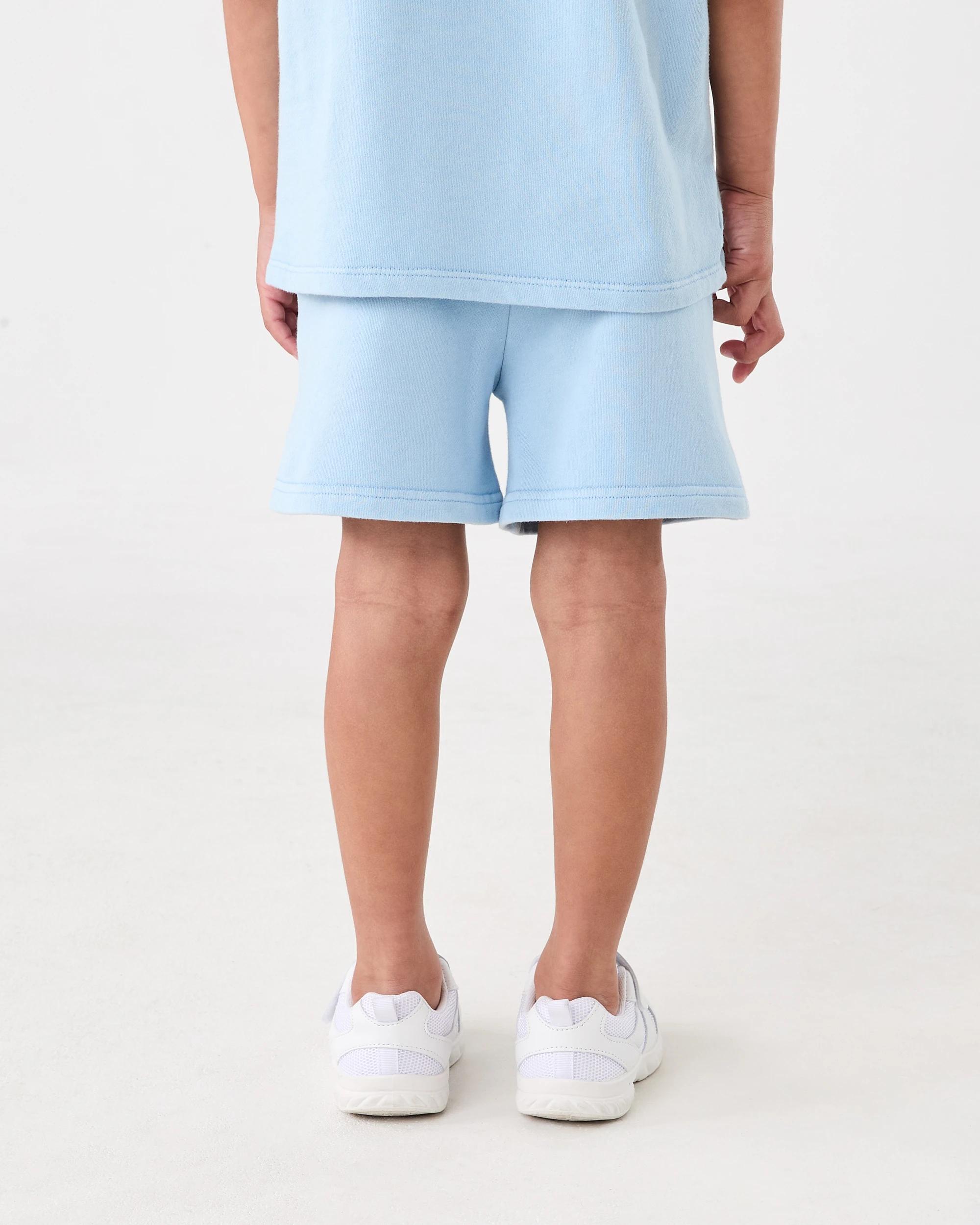 2 Acid Wash Knit Shorts Blue Mist, 2 of 7