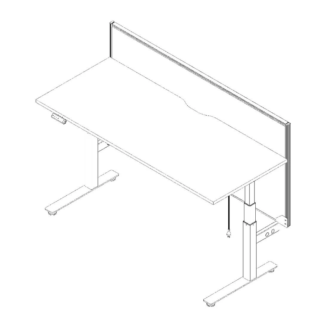 9 Stilford Screen 1200 W x 900 H mm White Frame Grey Fabric, 9 of 10