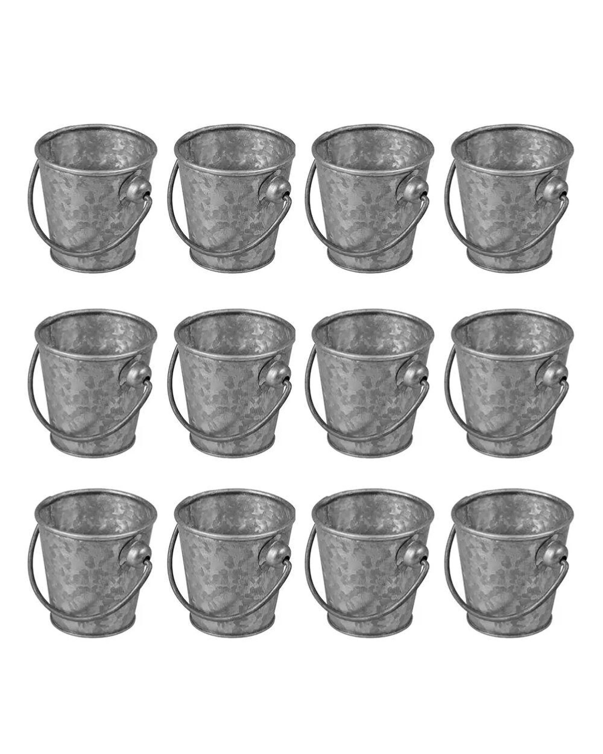 1 Moda Brooklyn Mini Galvanised Cutlery Bucket 80x80mm  Set of 12, 1 of 2