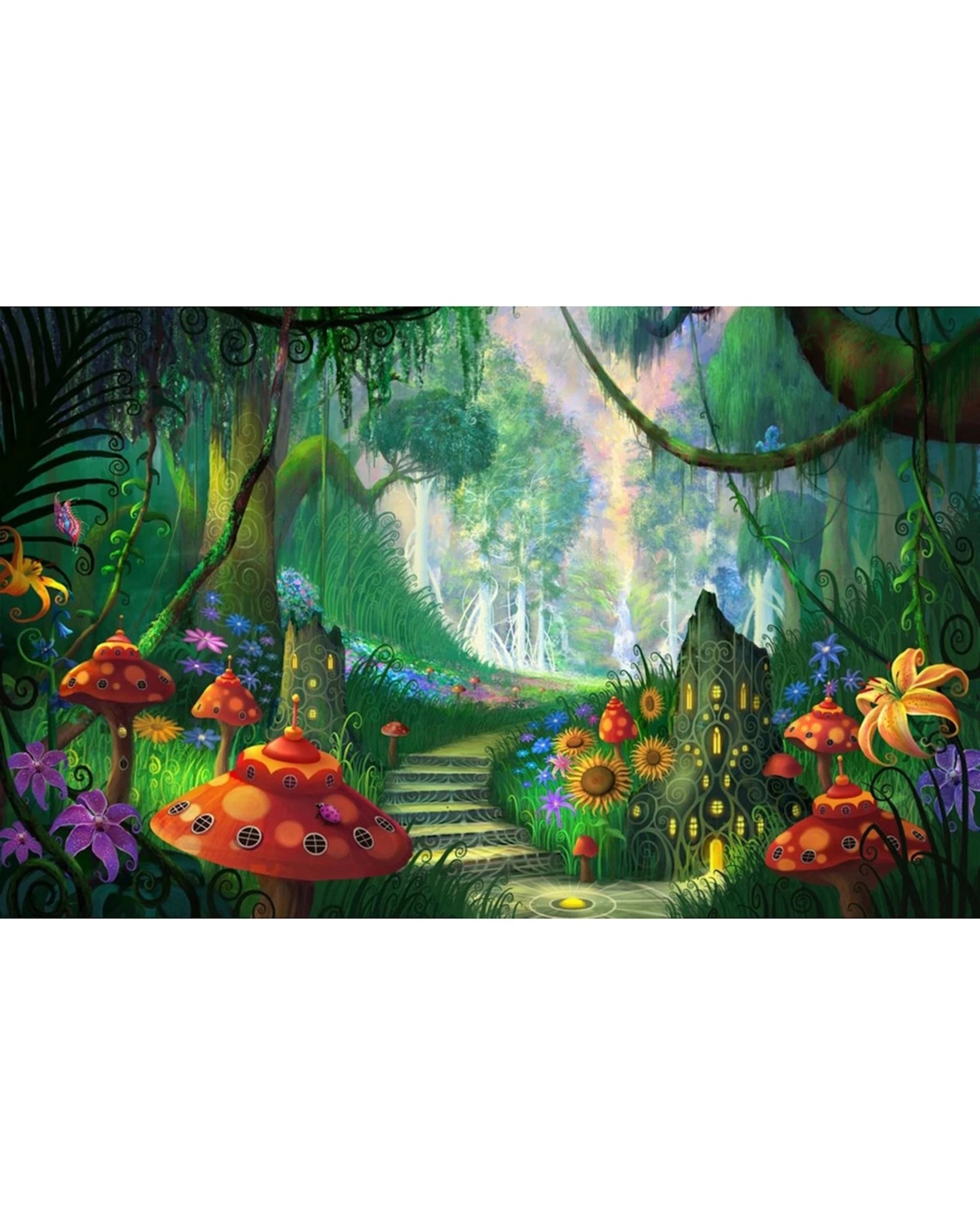 1 Partyrama Enchanted Garden Large Fabric Backdrop, 1 of 2