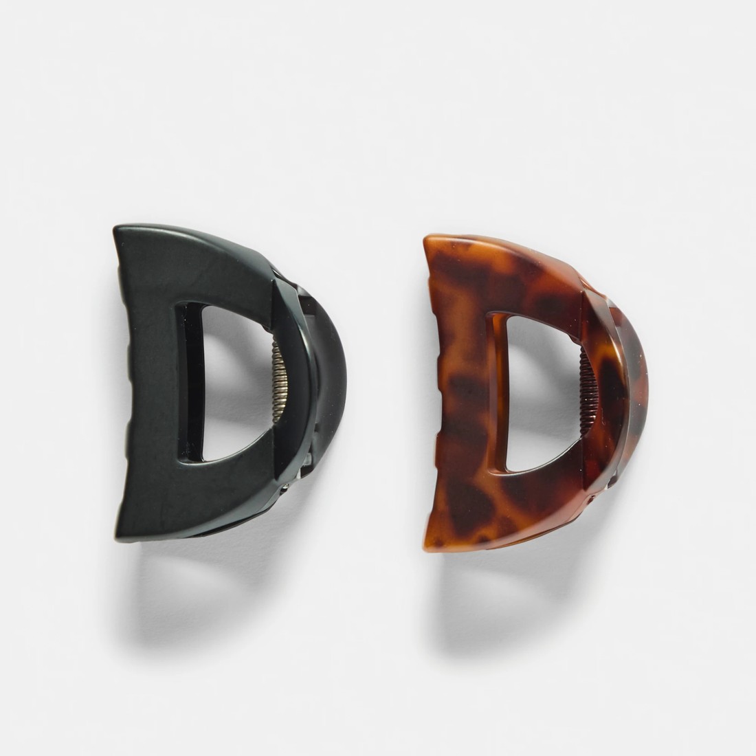 1 OXX Haircare 2 Pack Black and Brown Small Frame Claw Hair Clips, 1 of 3