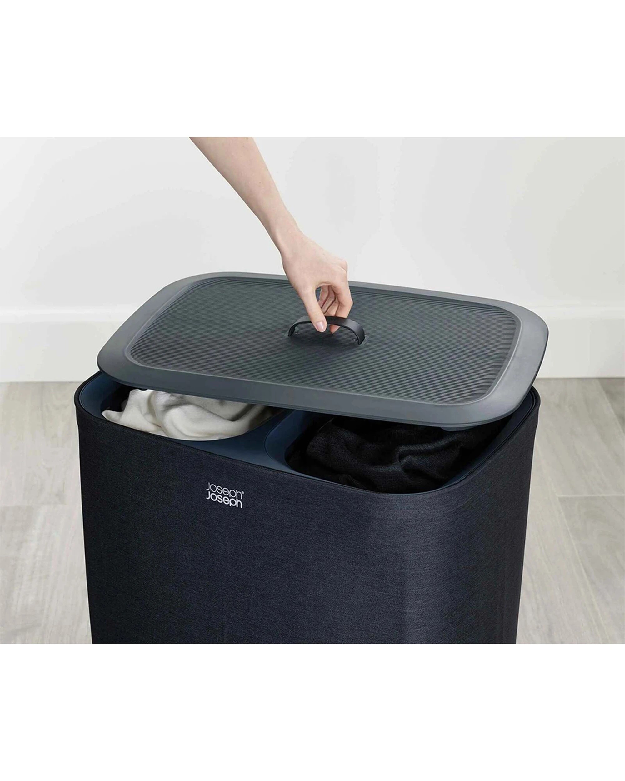 5 Joseph Joseph 90L Tota Laundry Separation Basket Dual Compartments Tote Bag Carbon - Black, 5 of 7