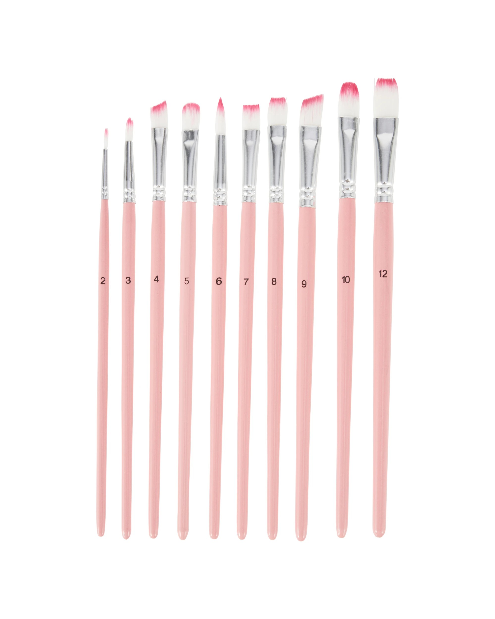 2 10 Pack Paint Brush Set - Pink, 2 of 3