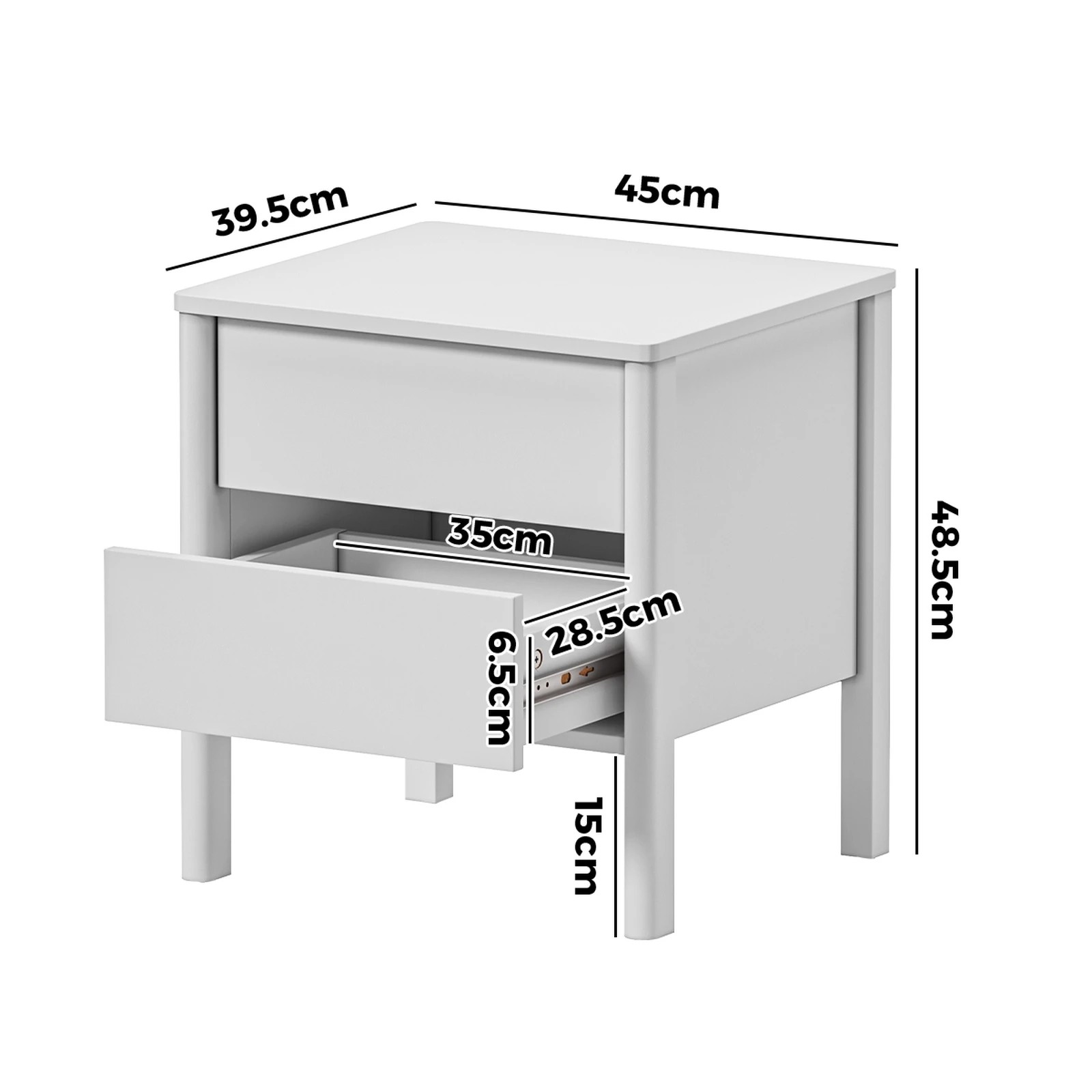 2 Oikiture 2x Bedside Table 2 Drawers Side Table Nightstand Handle-free - White, 2 of 9