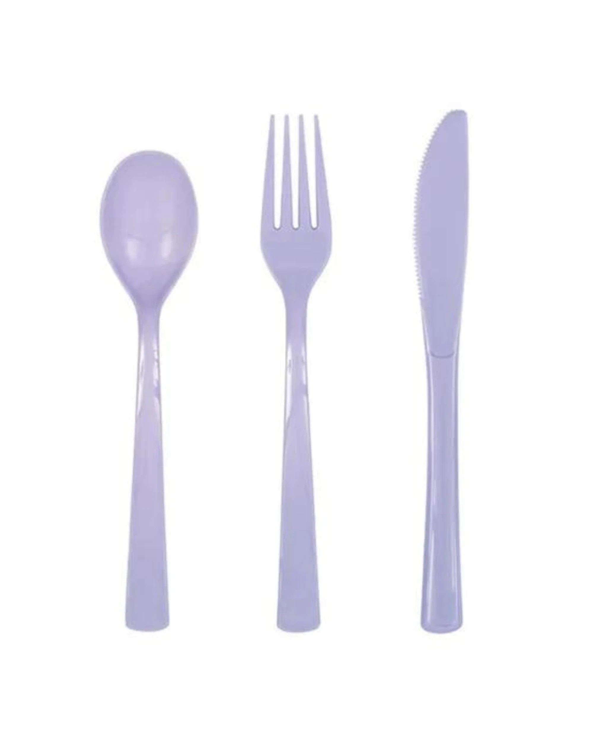 1 Unique Lavender Reusable Plastic Cutlery Pack of 18 - Lavender, 1 of 2