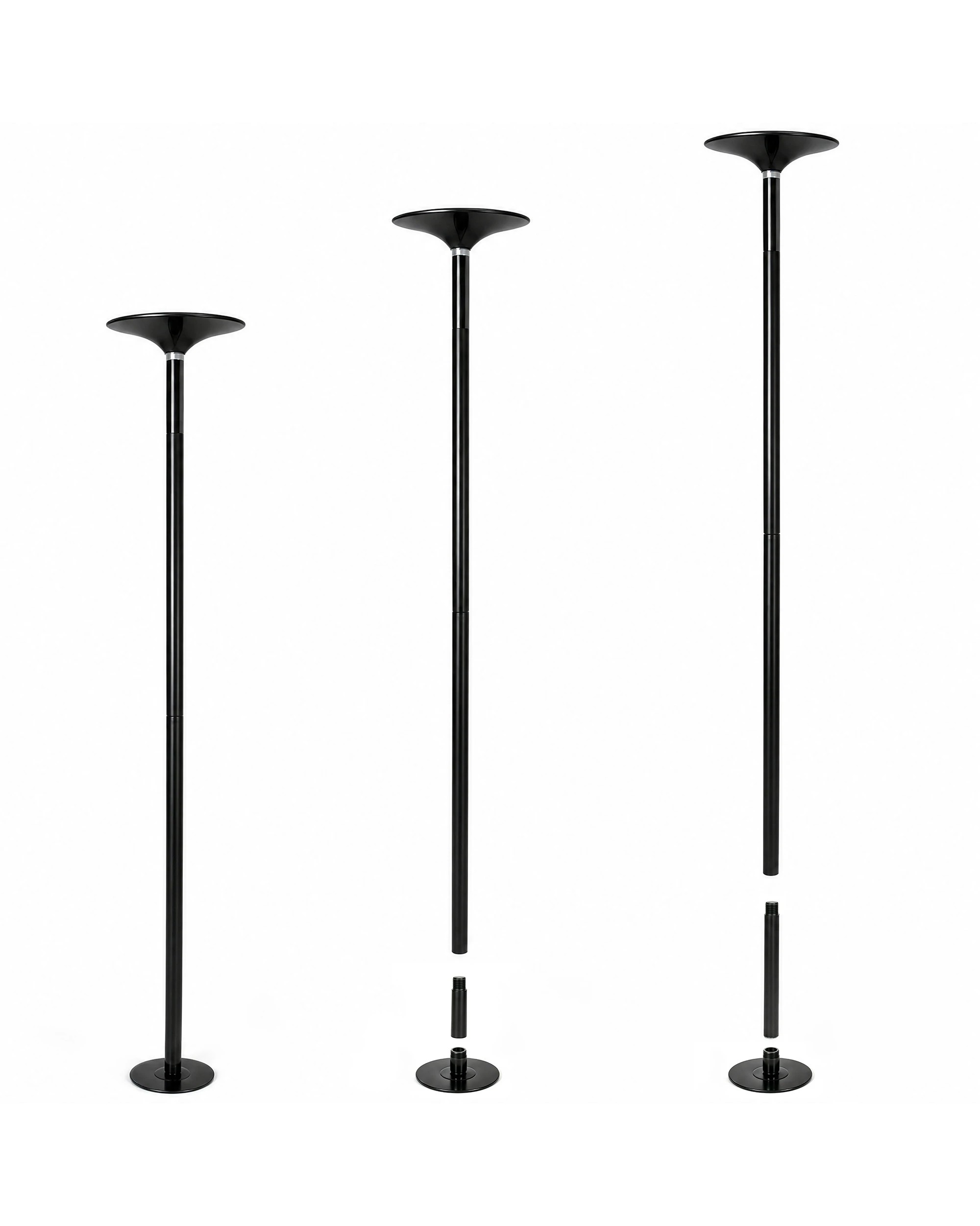 6 Advwin  Height Adjustable Spinning & Static Dancing Pole  for Home with Gloves, 200KG Load Capacity - Black, 6 of 7