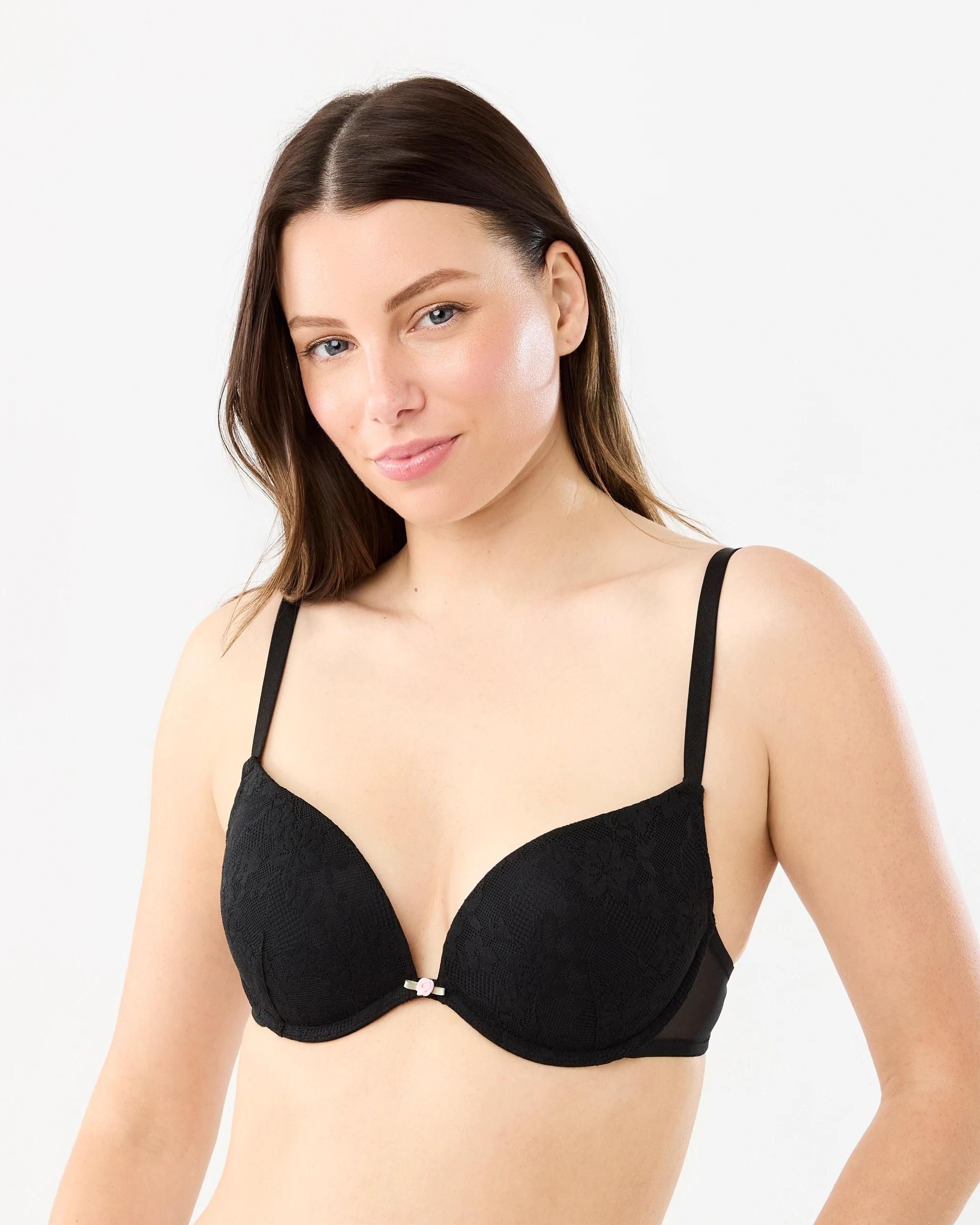 1 Lace Push-Up Bra Black