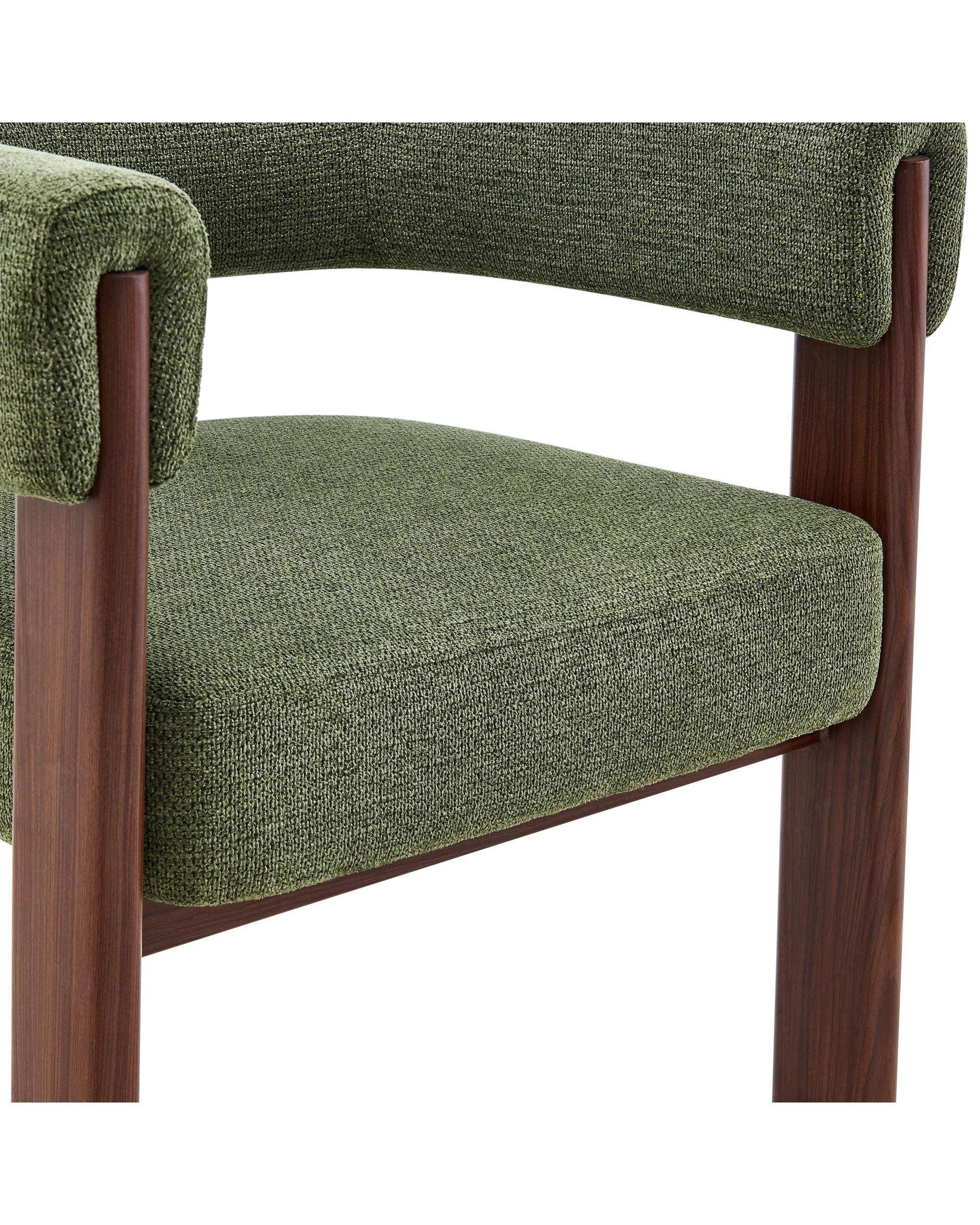 8 Kodu Accent Lounge Chair Armchair Olive and Walnut - Green, 8 of 10