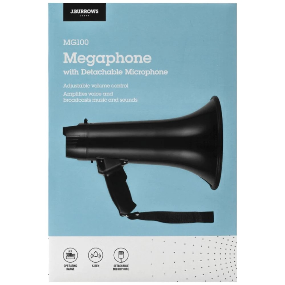 3 J.Burrows Megaphone With Microphone Black, 3 of 4
