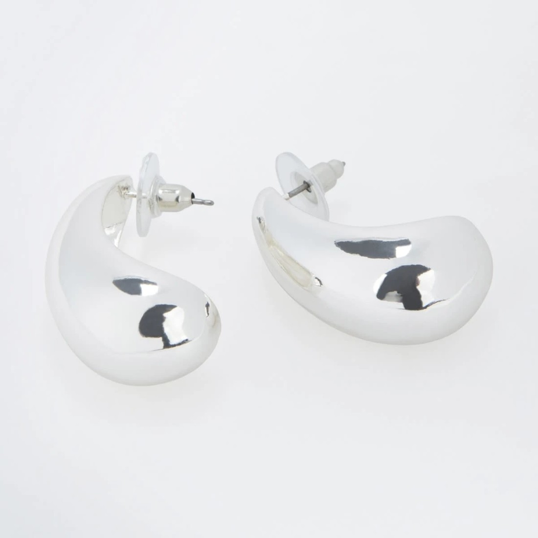 2 Statement Teardrop Earrings - Silver Tone, 2 of 5