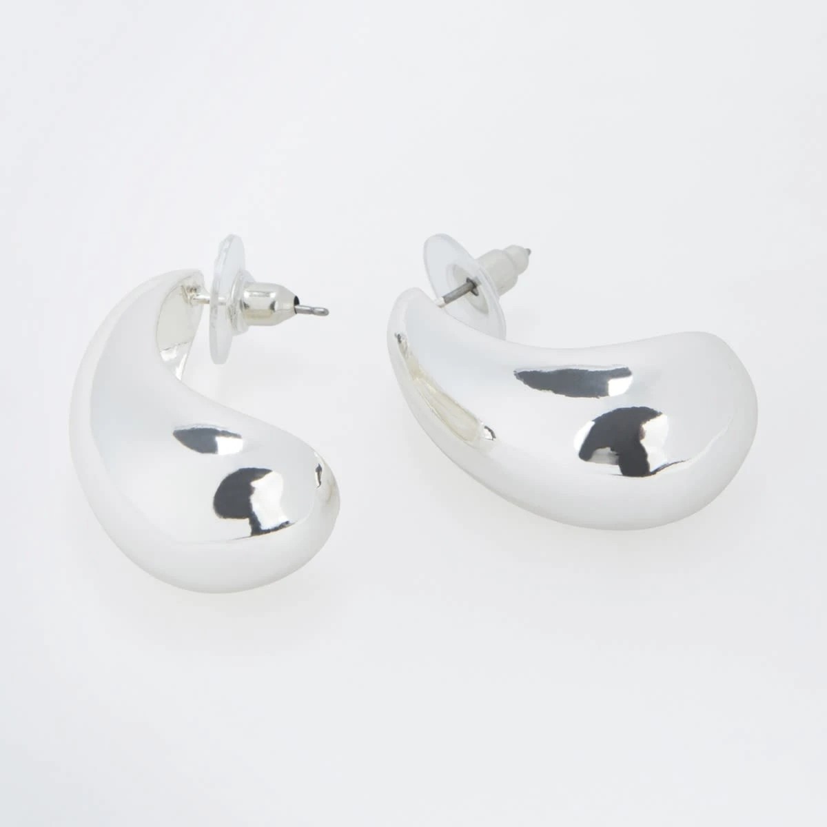 2 Statement Teardrop Earrings - Silver Tone, 2 of 5