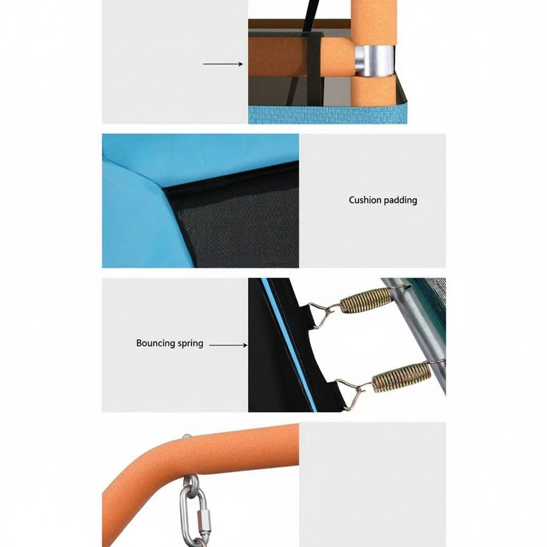 6 Everfit 6FT Trampoline for Kids w/ Enclosure Safety Net Swing Rectangle - Multi, 6 of 7