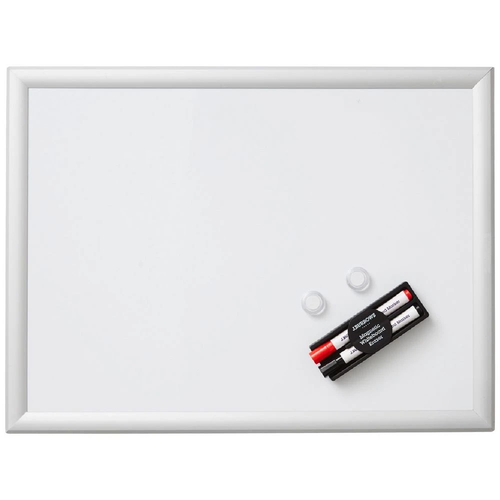1 J.Burrows Magnetic Aluminium Frame Whiteboard 600 x 450mm, 1 of 3