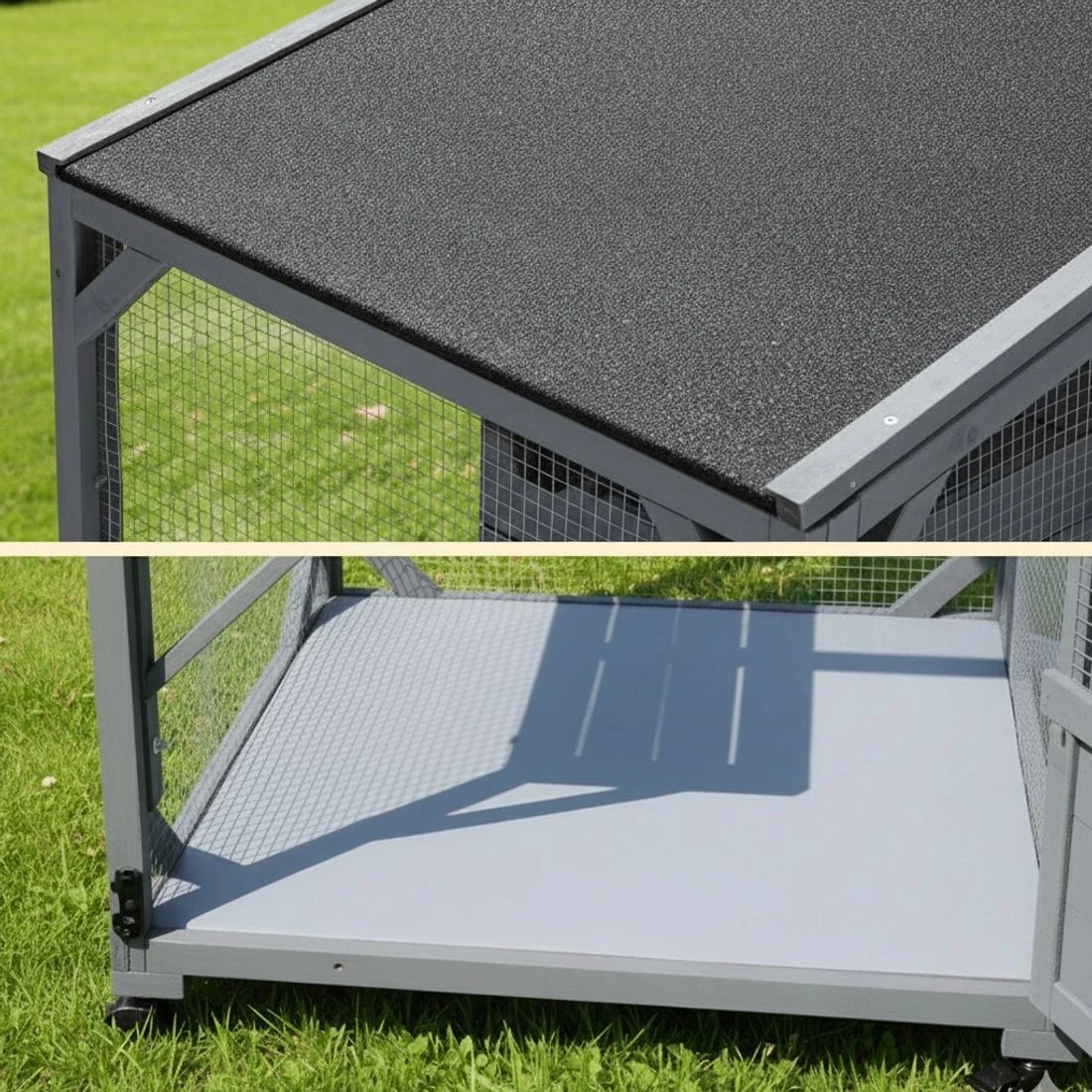 6 i.Pet Cat House Wooden 180cm Rabbit Hutch Pet Condo Small Dog Enclosure - Grey, 6 of 7