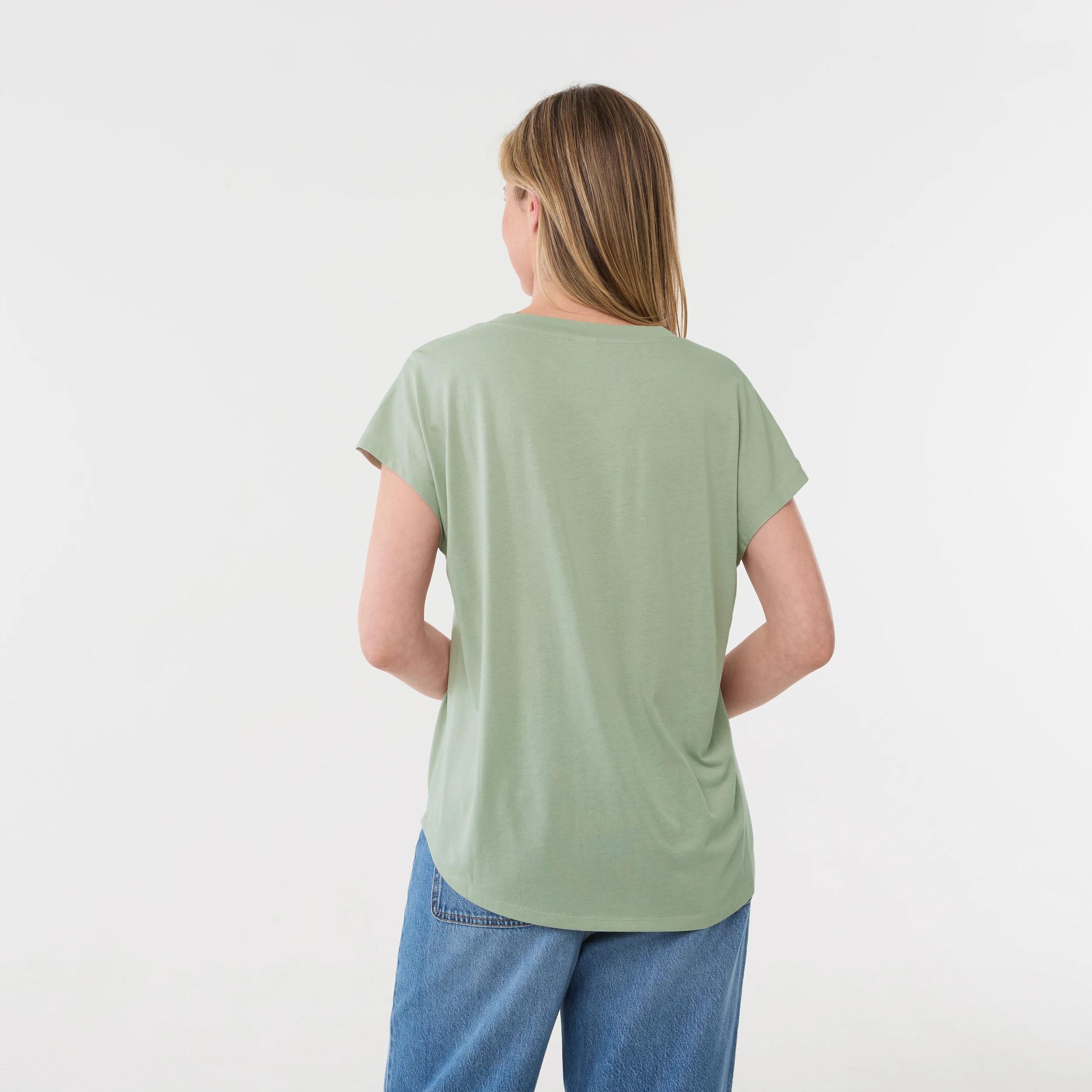 3 Short Extended Sleeve V-Neck T-shirt MINERAL GRAY, 3 of 5