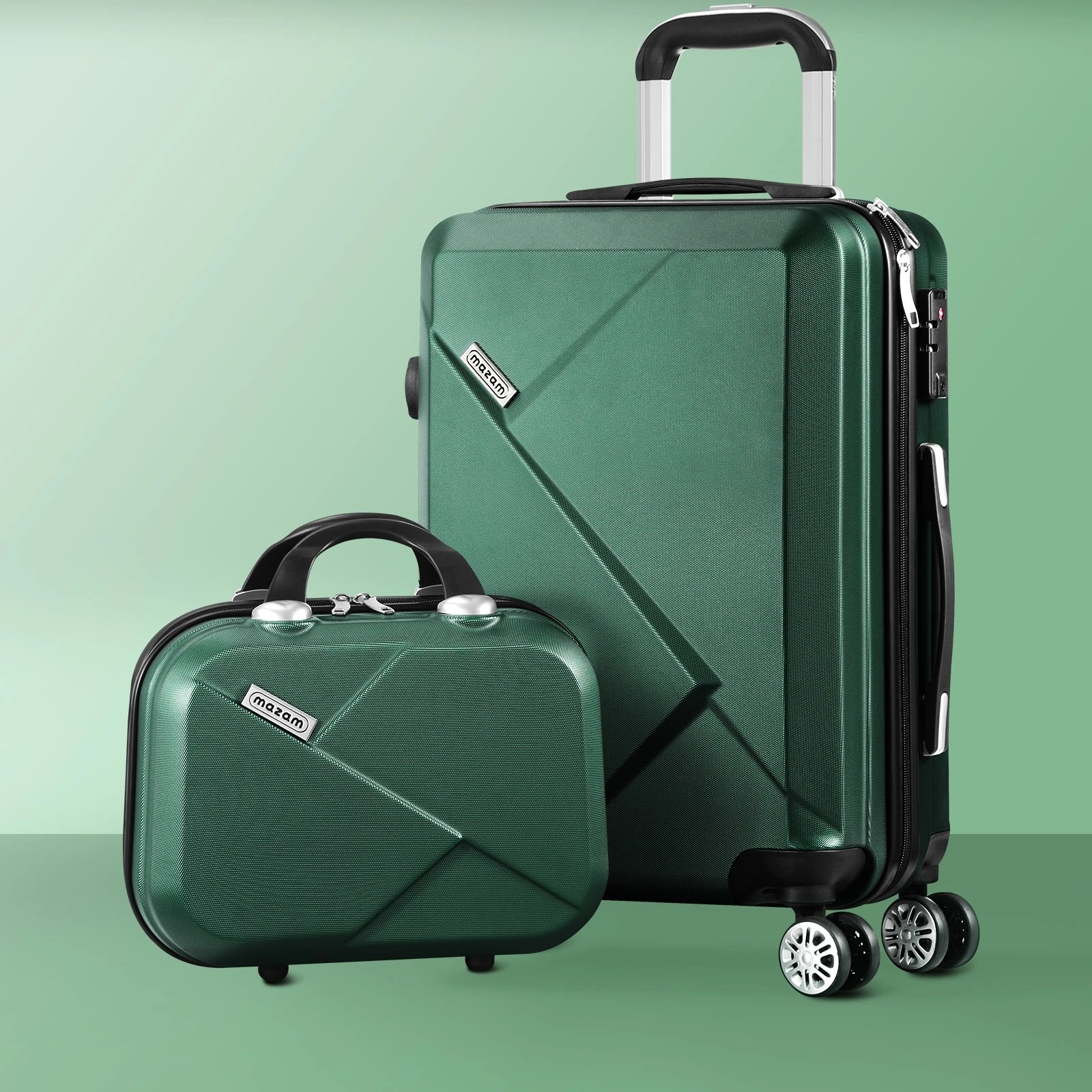 3 Mazam 2PCS Luggage Suitcase Trolley Set - Green, 3 of 7