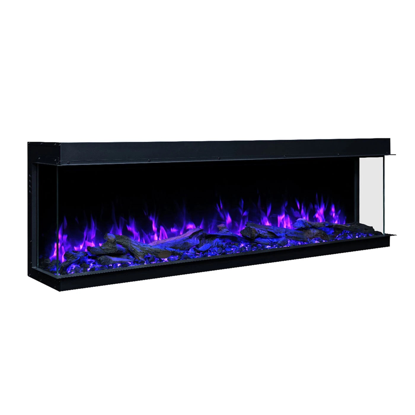 4 Moda Living Devon 3-Sided 59 inch Extra Deep Electric Fireplace - Black, 4 of 6