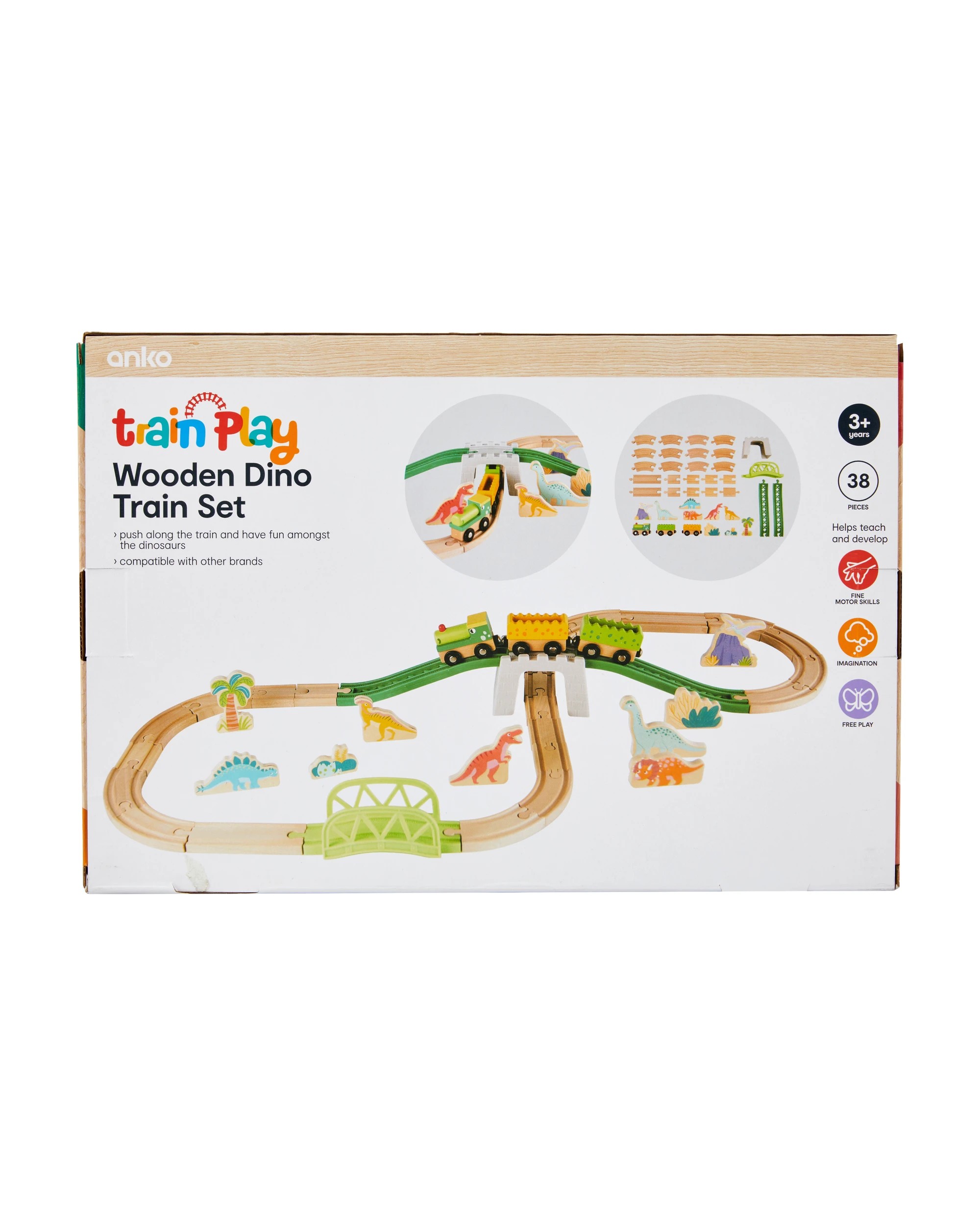 9 38 Piece Wooden Dino Train Set, 9 of 9