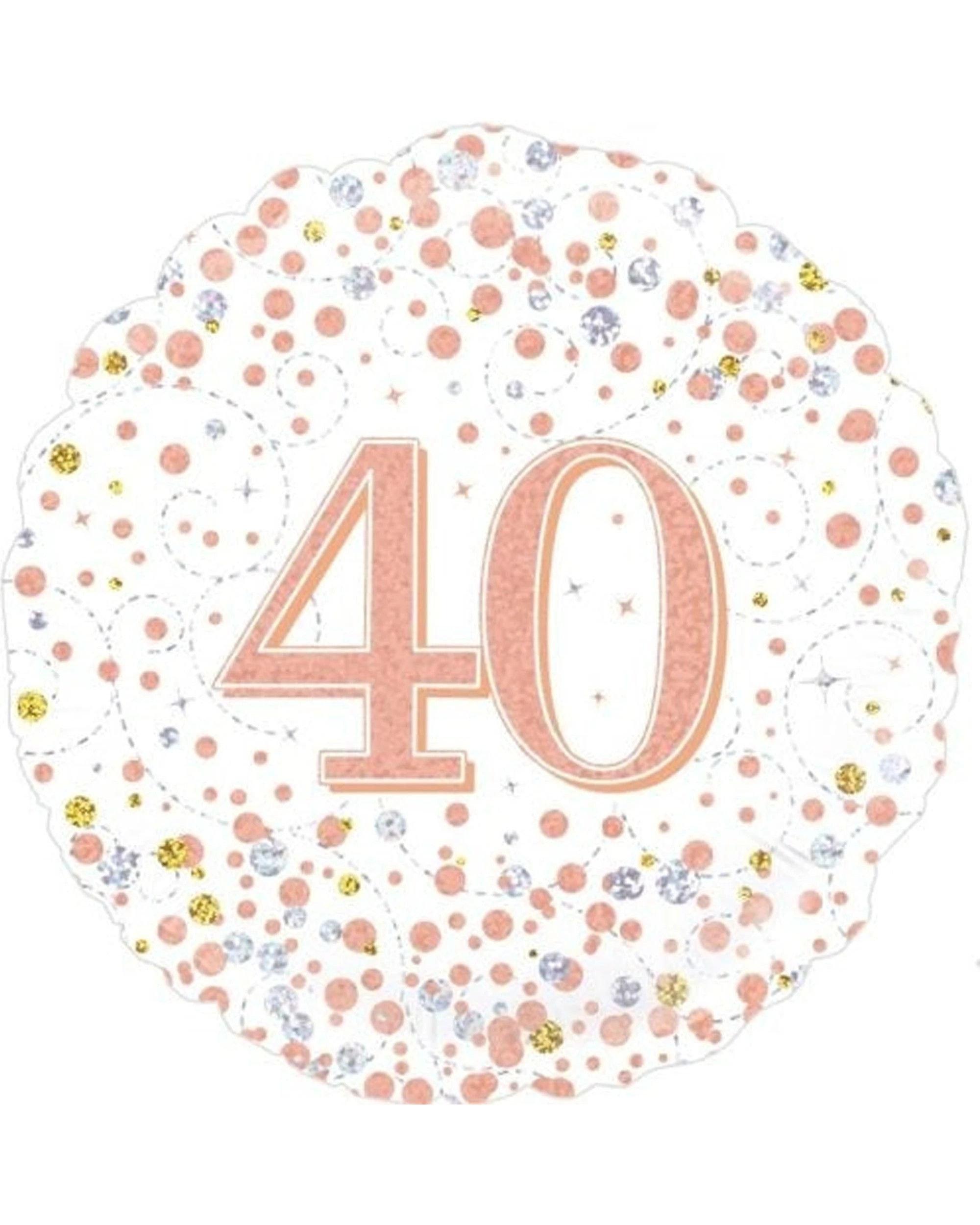 1 Alpen Foil Balloon Sparkling Fizz 40 Party Decoration 45cm - Gold, 1 of 1