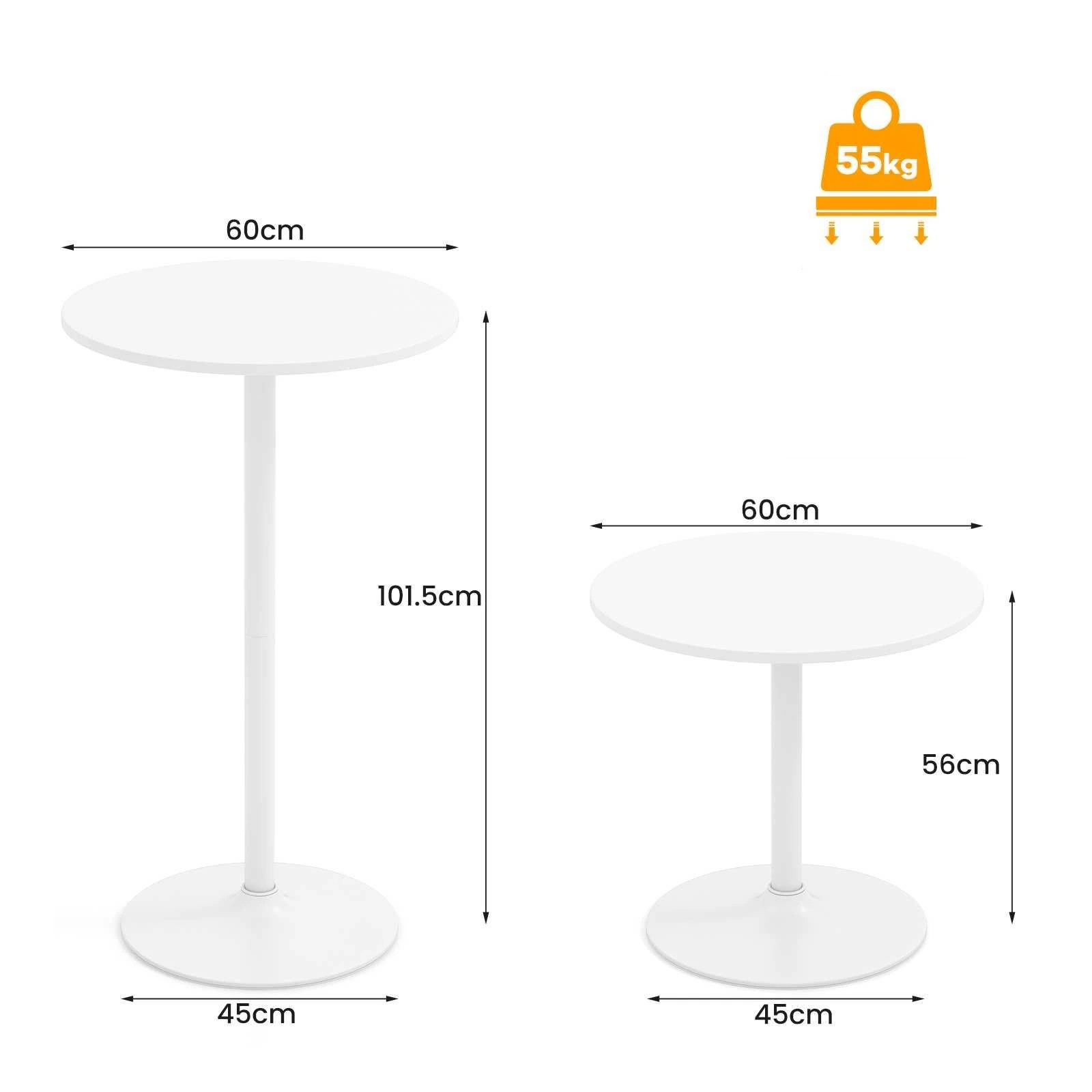 3 Costway 60cm High Bar Table Round Coffee Side Table Pub Dining Table, 3 of 3