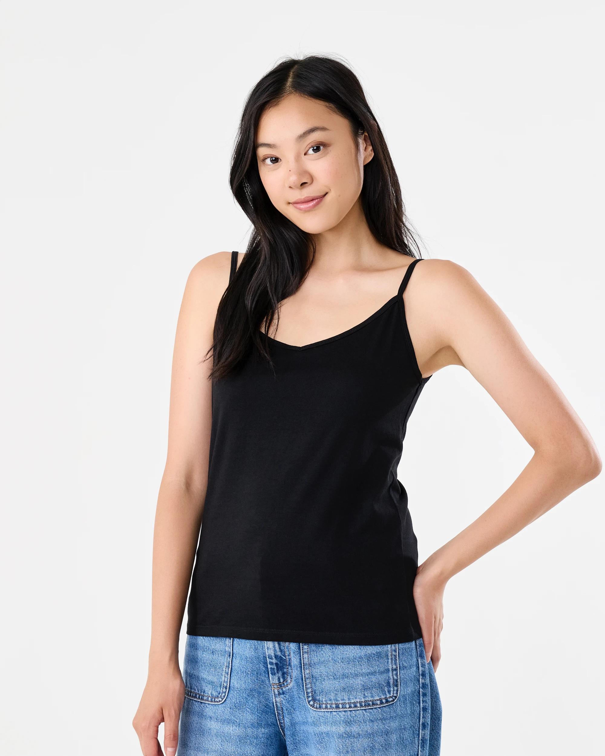 1 Sleeveless Basic Camisole Black, 1 of 6