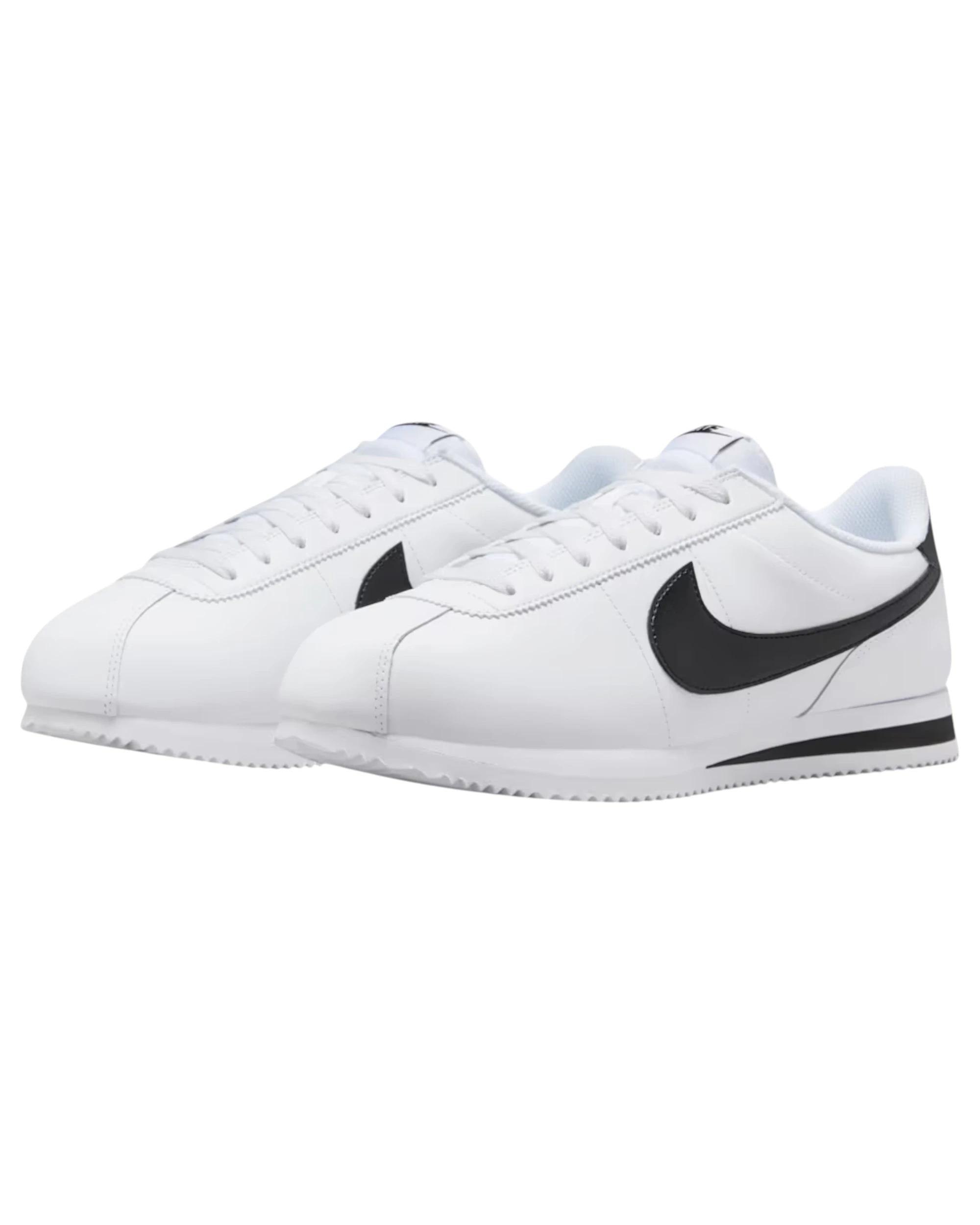 7 Nike Mens Cortez Leather Athletic Shoes WHITE/BLACK, 7 of 8